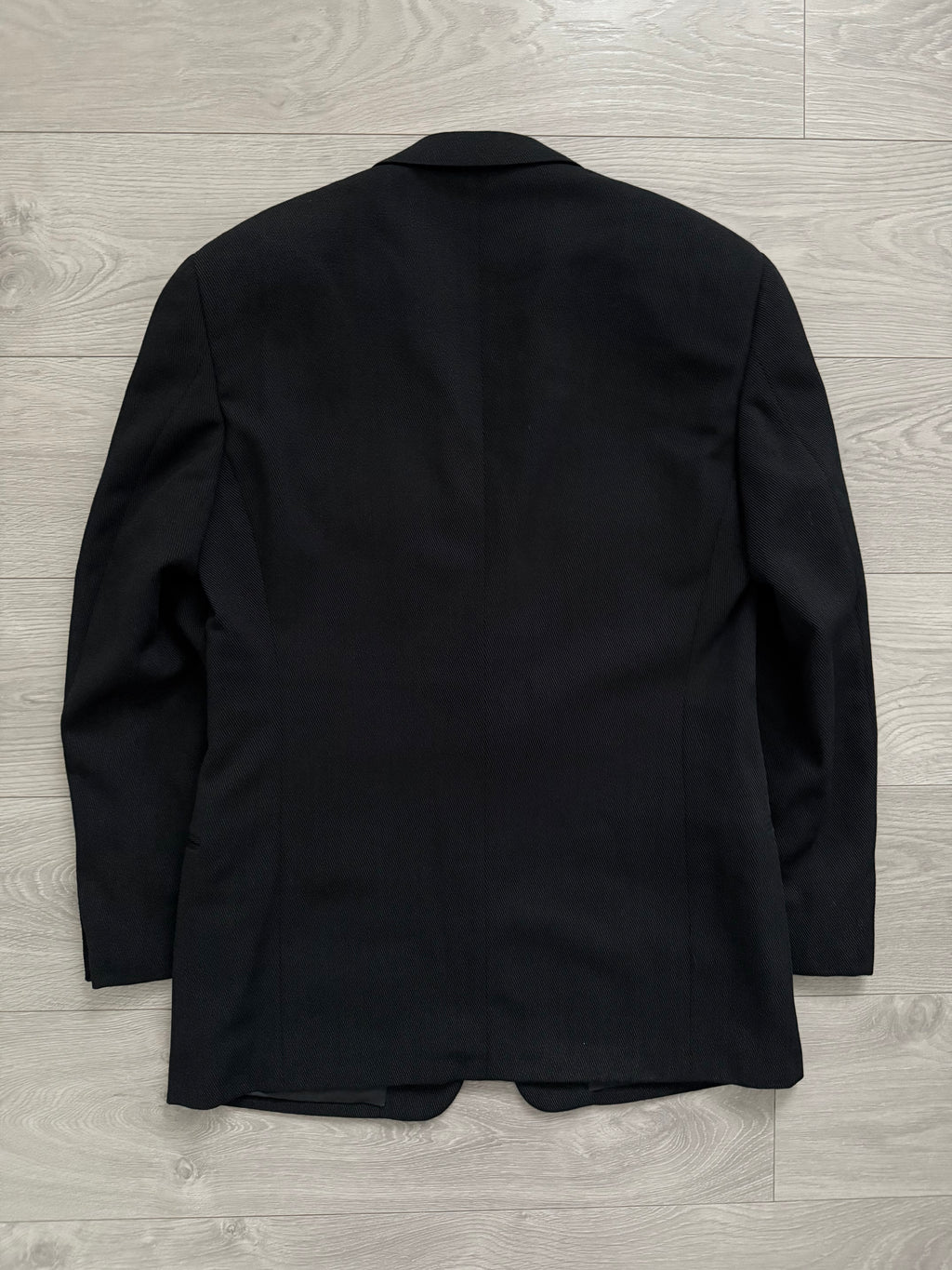 Giorgio Armani 1980s 2B Pleated Wool Suit Black New - Size L Jacket / 32" Waist