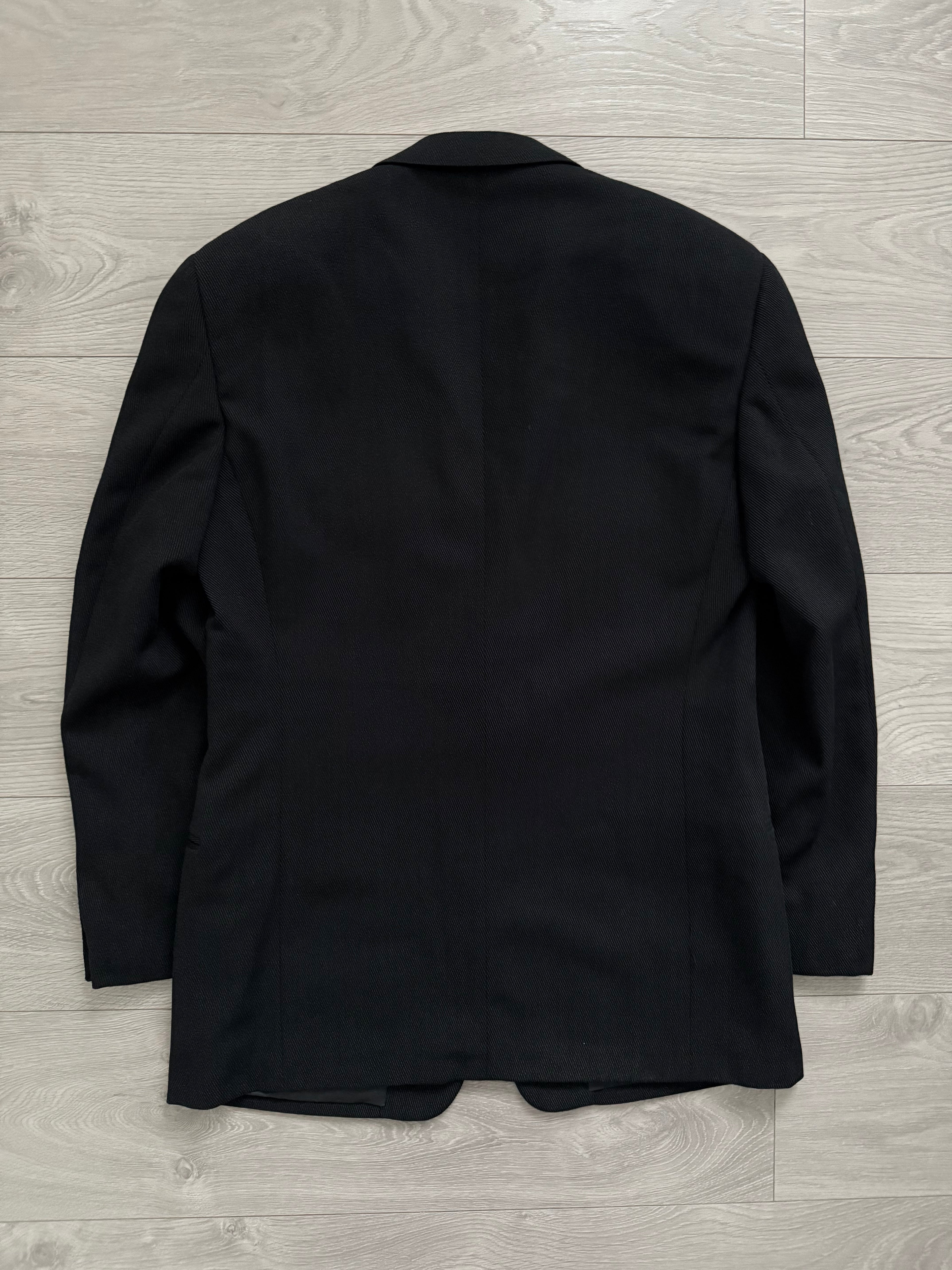 Giorgio Armani 1980s 2B Pleated Wool Suit Black New - Size L Jacket / 32" Waist