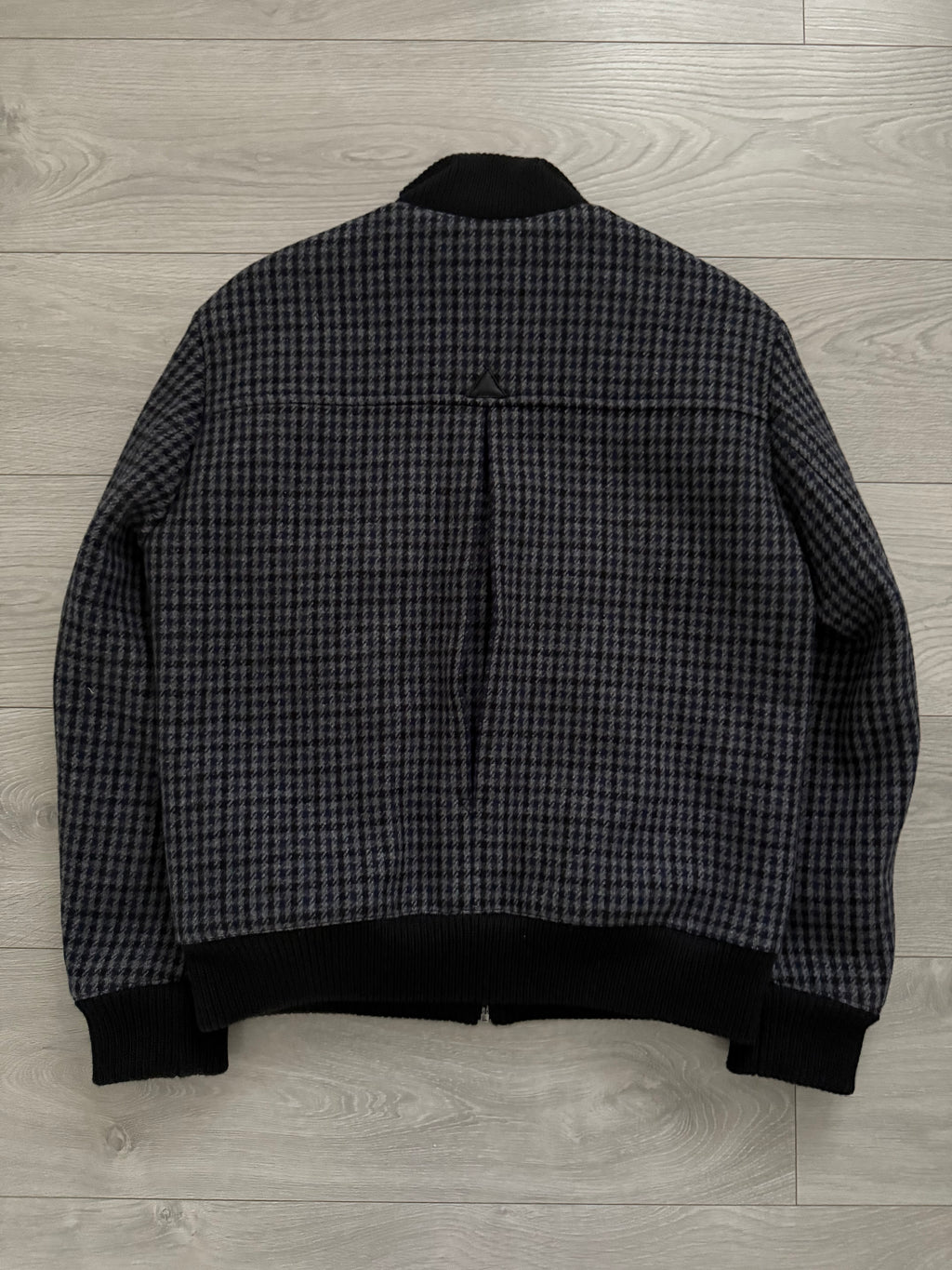 Hugo Boss Houndstooth Pattern Wool Bomber Jacket - Size S