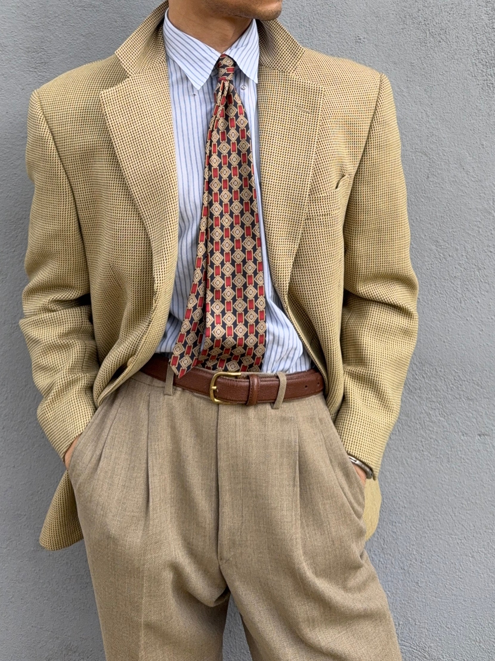 Valentino 1980s 3B Textured Wool Sports Jacket Blazer  - Size M