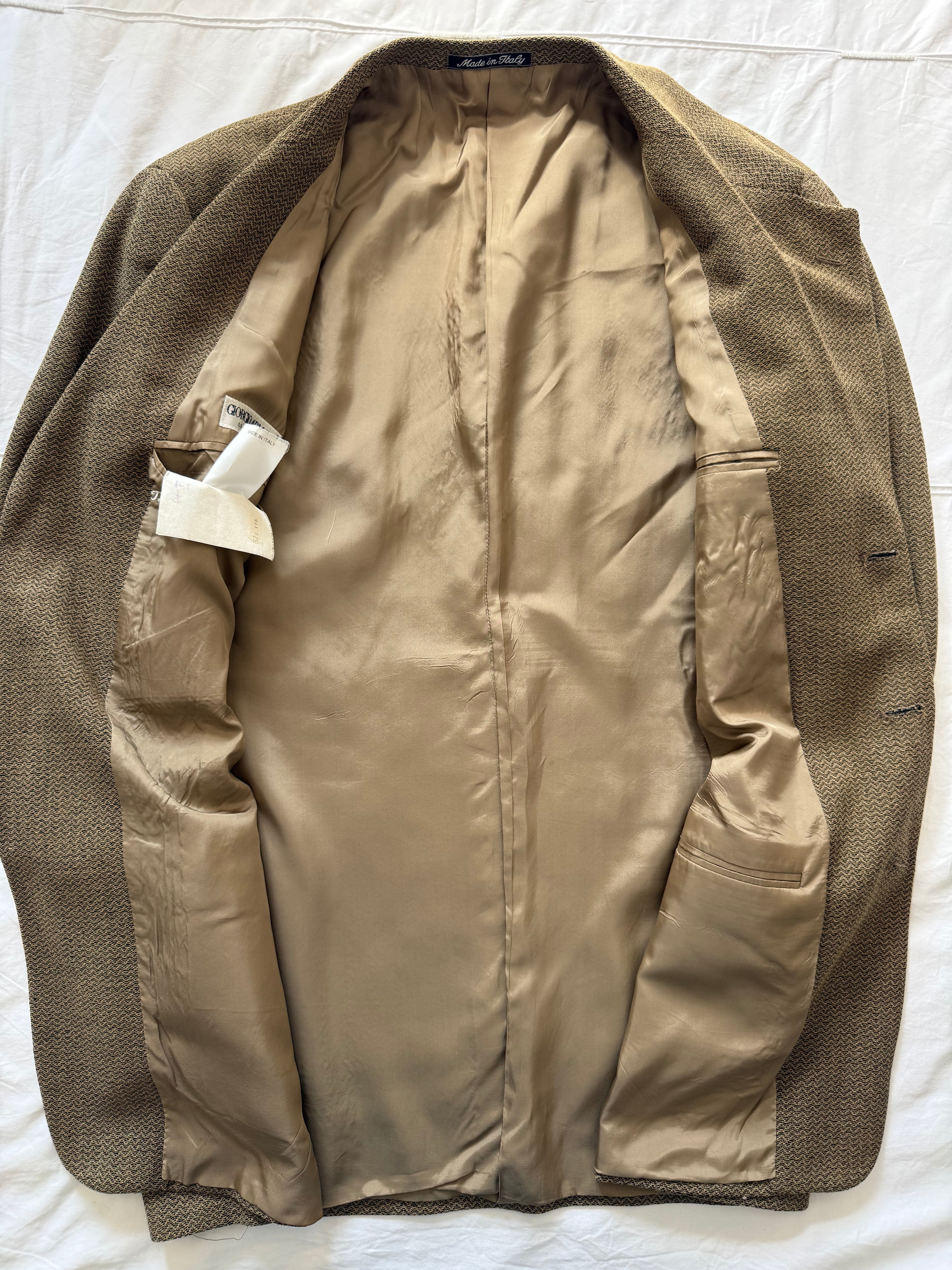 Giorgio Armani 1980s 3B Textured Wool Nylon Sport Jacket Blazer  - Size XL