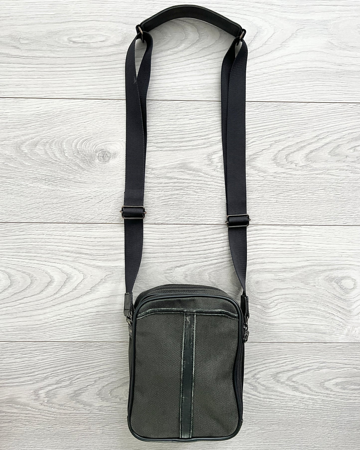 Issey Miyake IM 00s Canvas Leather Trim Crossbody Bag