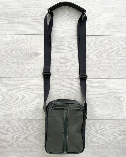 Issey Miyake IM 00s Canvas Leather Trim Crossbody Bag