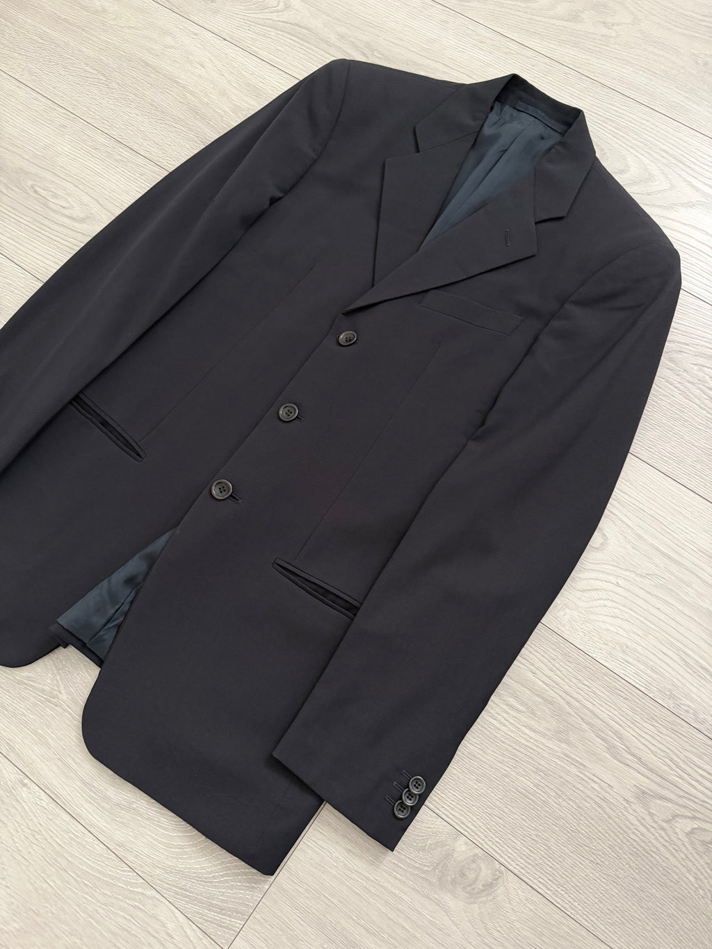 Armani 1990s 3B Pleated Wool Suit Navy - Size S Jacket / 28" Waist