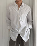 Emporio Armani 1990s Striped Cotton Shirt - Size XL