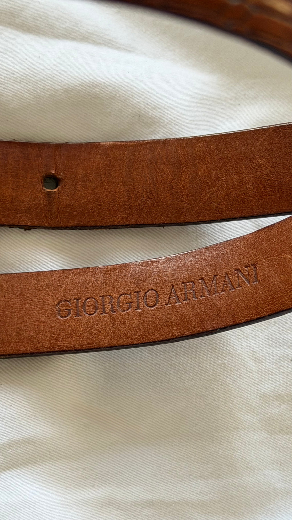 Giorgio Armani 1980s Embossed Western Leather Belt - Size 24" to 28" Waist