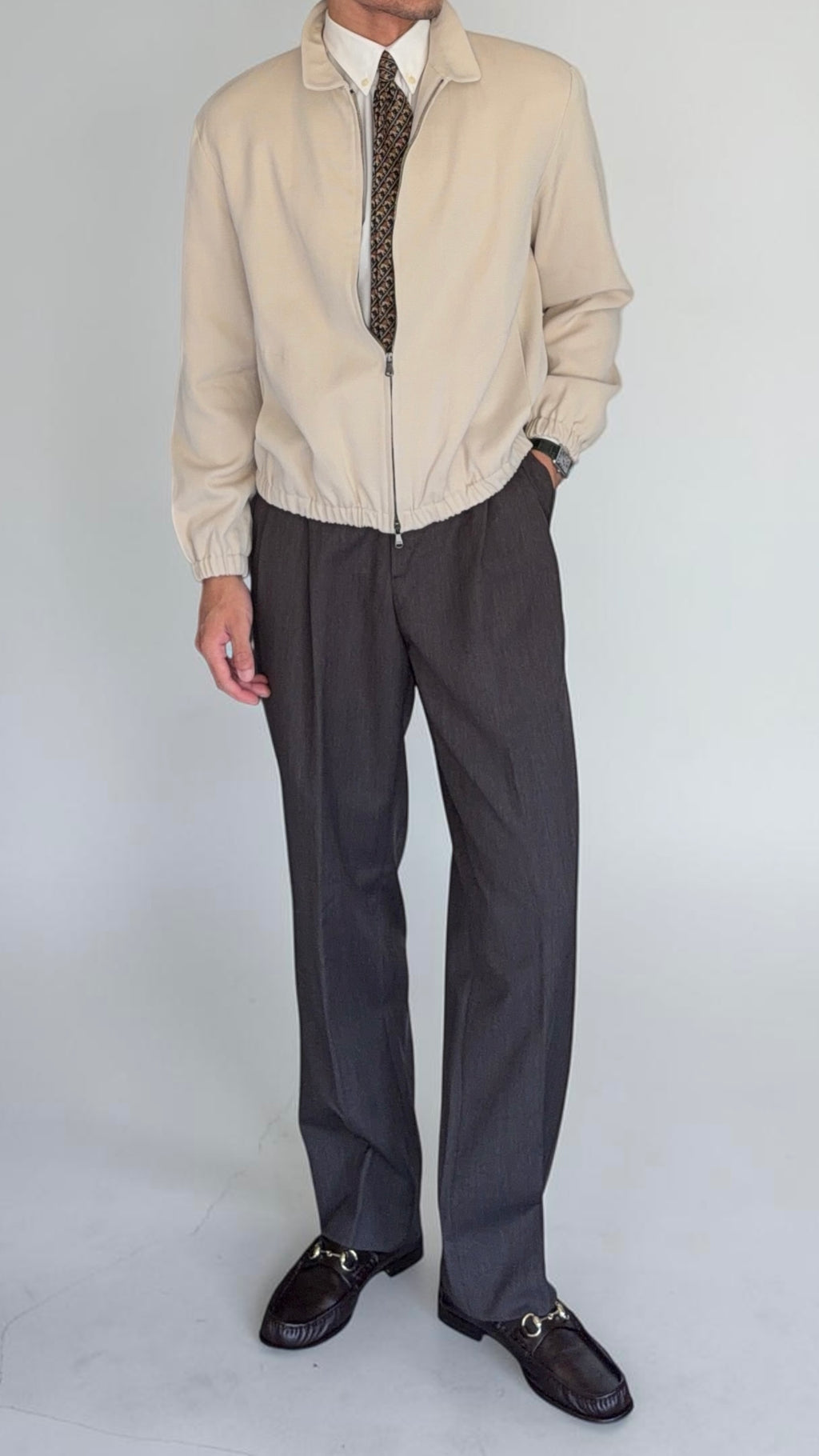Hilton Vestimenta Armani 1990s Double Pleat Taupe Brown Pants - Size 30" Waist