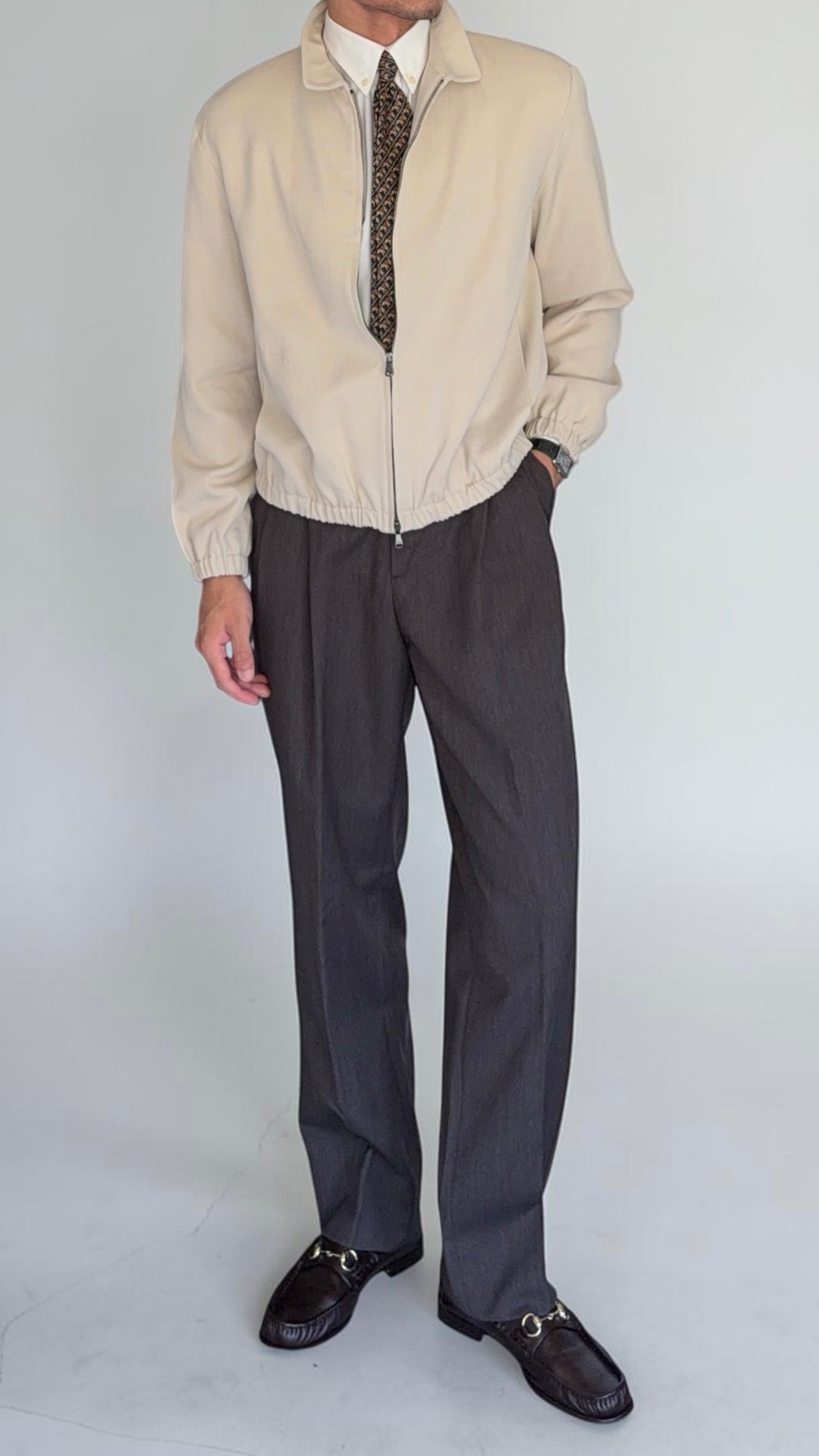 Hilton Vestimenta Armani 1990s Double Pleat Taupe Brown Pants - Size 30" Waist