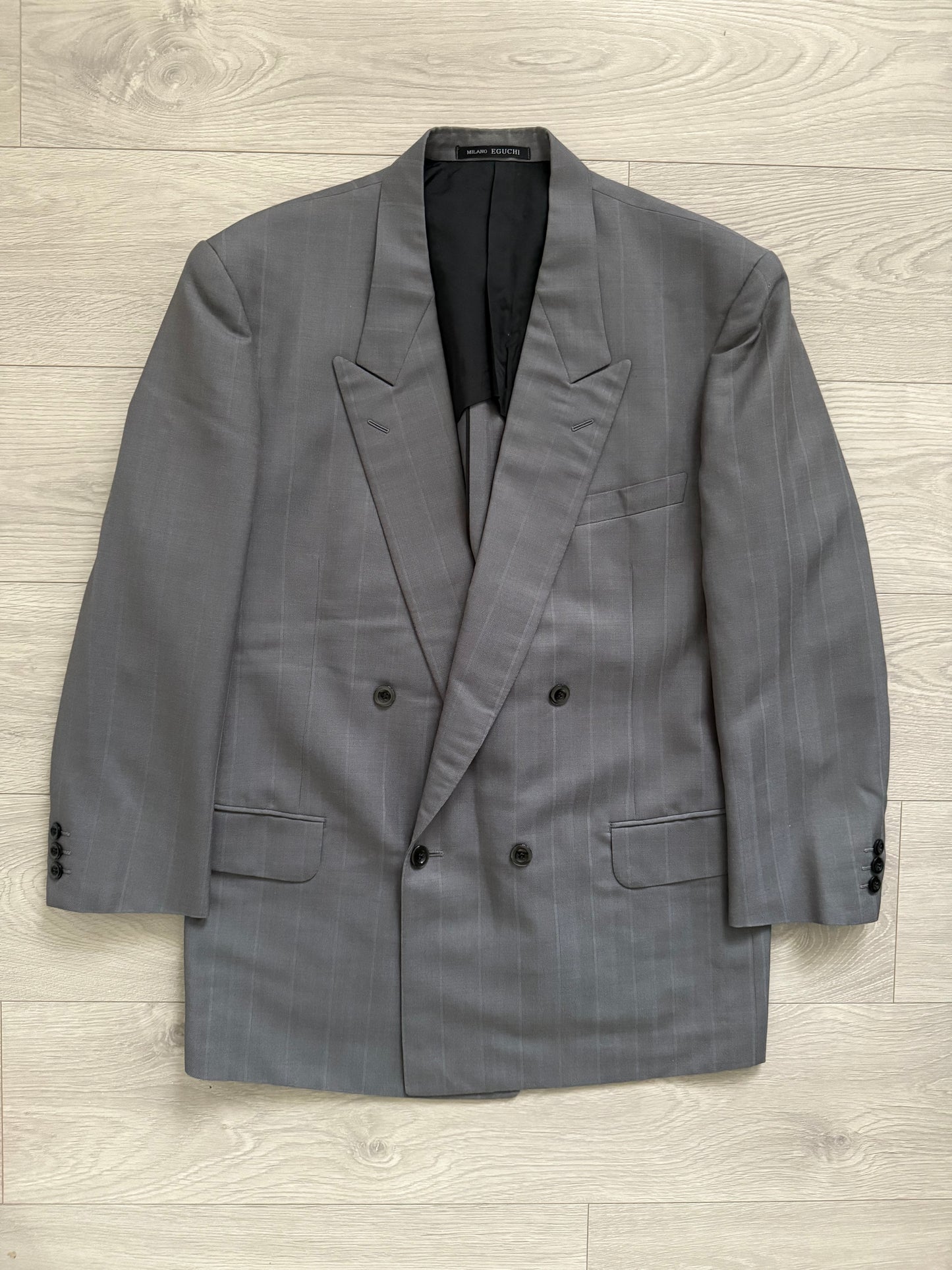 Yves Saint Laurent 1990s Double-Breasted Pleated Wool Suit - Size L Jacket / 34" Waist