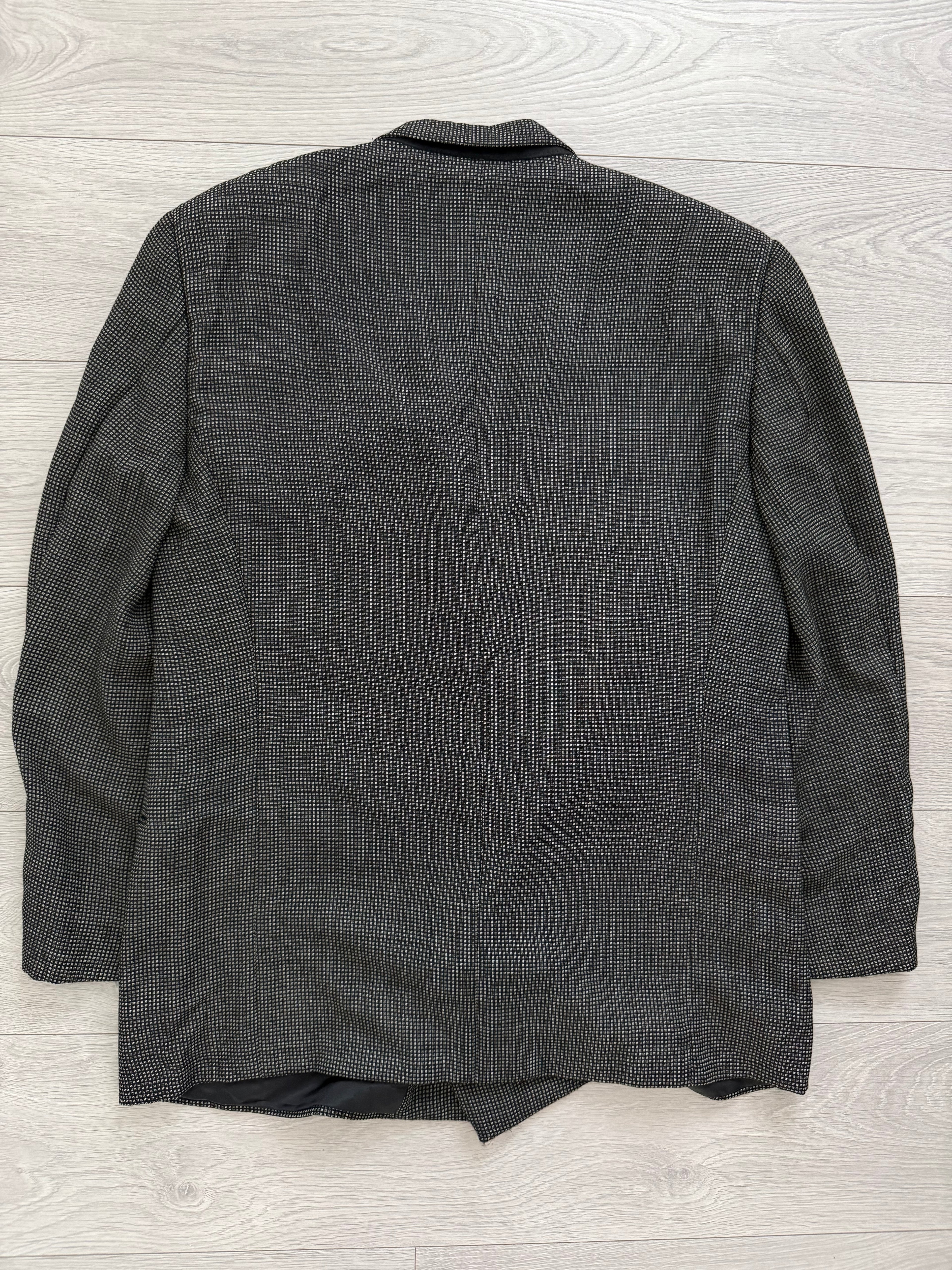 Giorgio Armani 1980s Peaked Lapel Double Breasted Textured Wool Sports Jacket Blazer - Size XXL