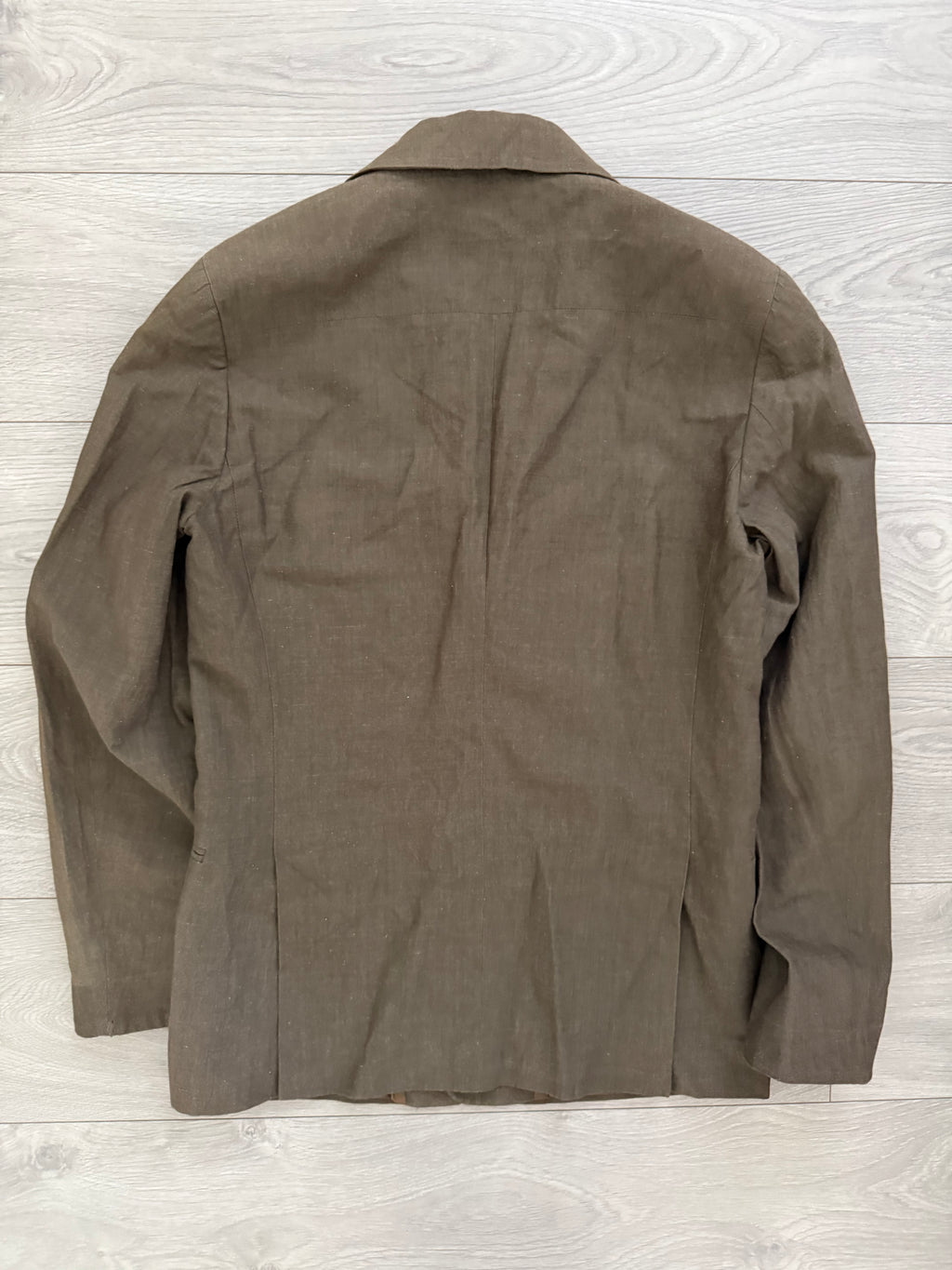 Emporio Armani 1990s 3B Linen Cotton Brown Sports Jacket Blazer - Size S