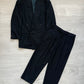 Giorgi Armani 1980s Pleated Double-Breasted Textured Suit - Size L Jacket / 34" Waist