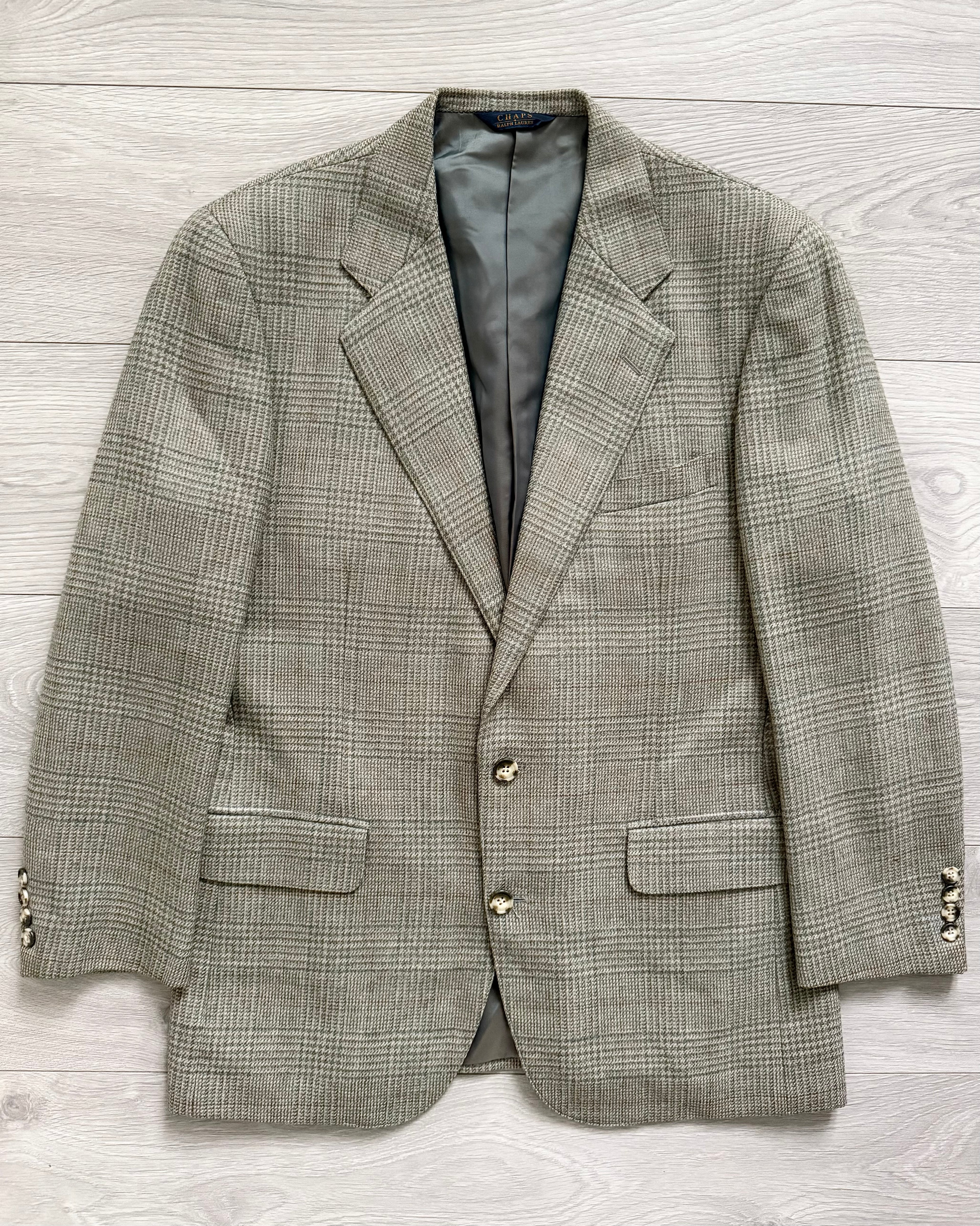 Chaps Ralph Lauren 1990s Checkered Wool Sports Jacket - Size L