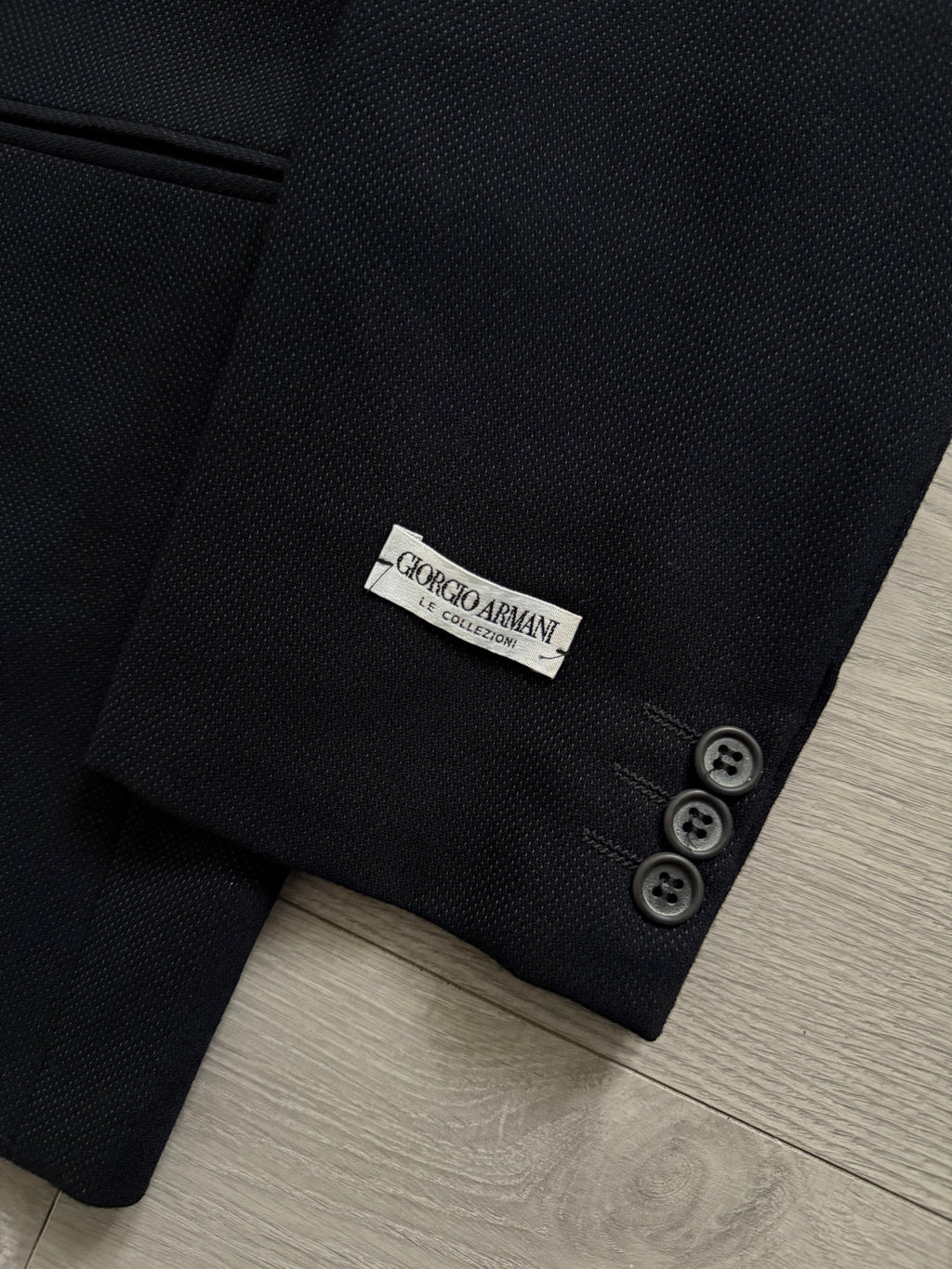 Giorgio Armani 1980s Double Breasted Pleated Wool Suit Navy New - Size L Jacket / 32" Waist