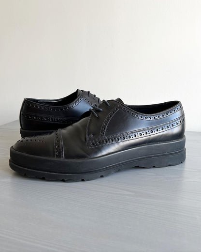 Prada Rubber Sole Brogue Derby Shoes - Size US10