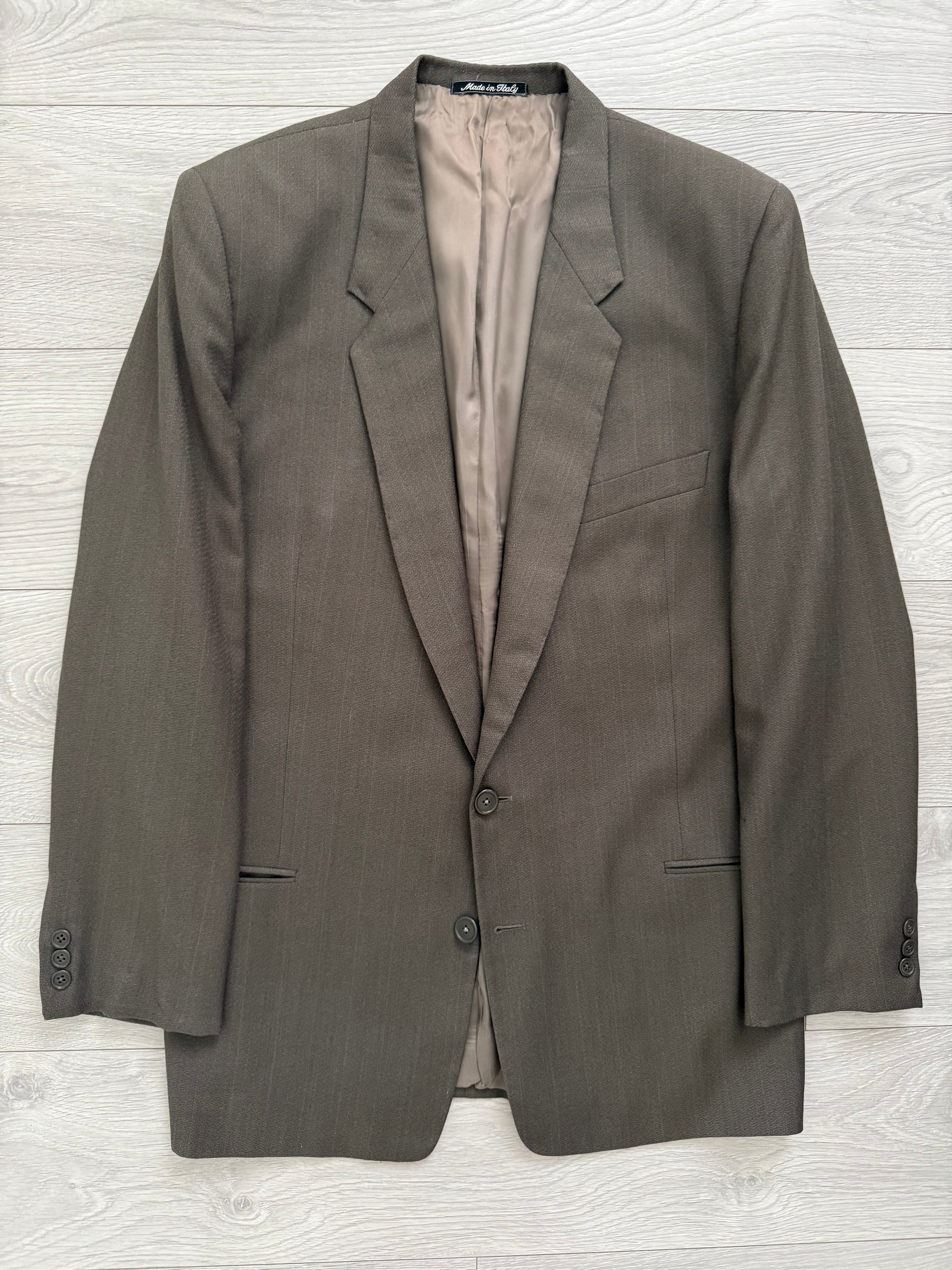 Giorgio Armani 1980s 2B Taupe Brown Wool Sports Jacket Blazer - Size XL
