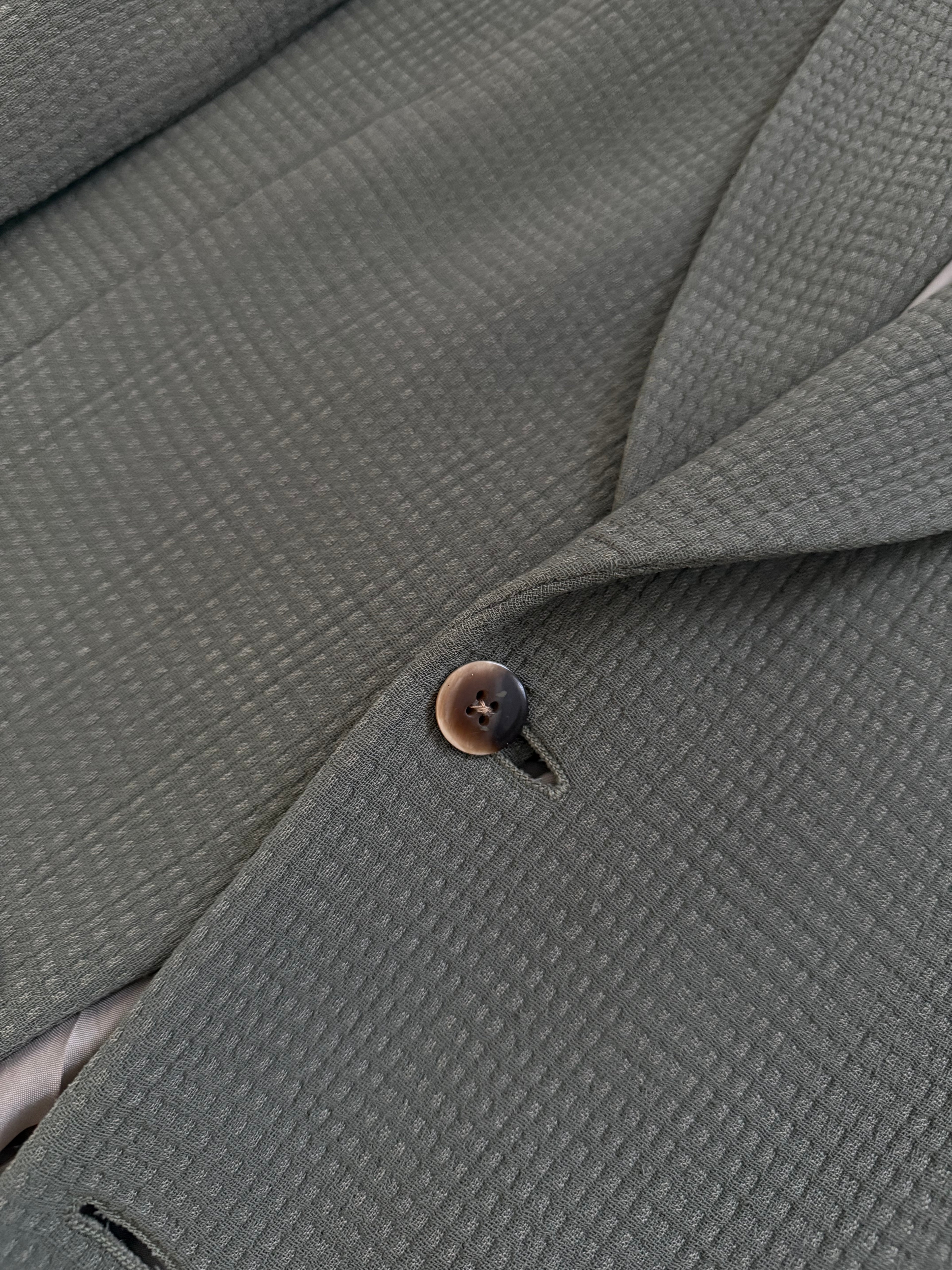 Giorgio Armani Black Label 1990s Textured 2B Sage Green Sports Blazer Jacket - Size XL