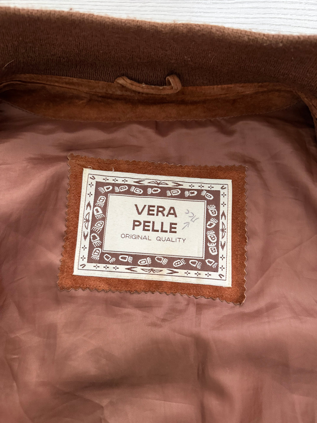 1980s Vera Pelle Leather Suede Jacket Rust Brown - Size L