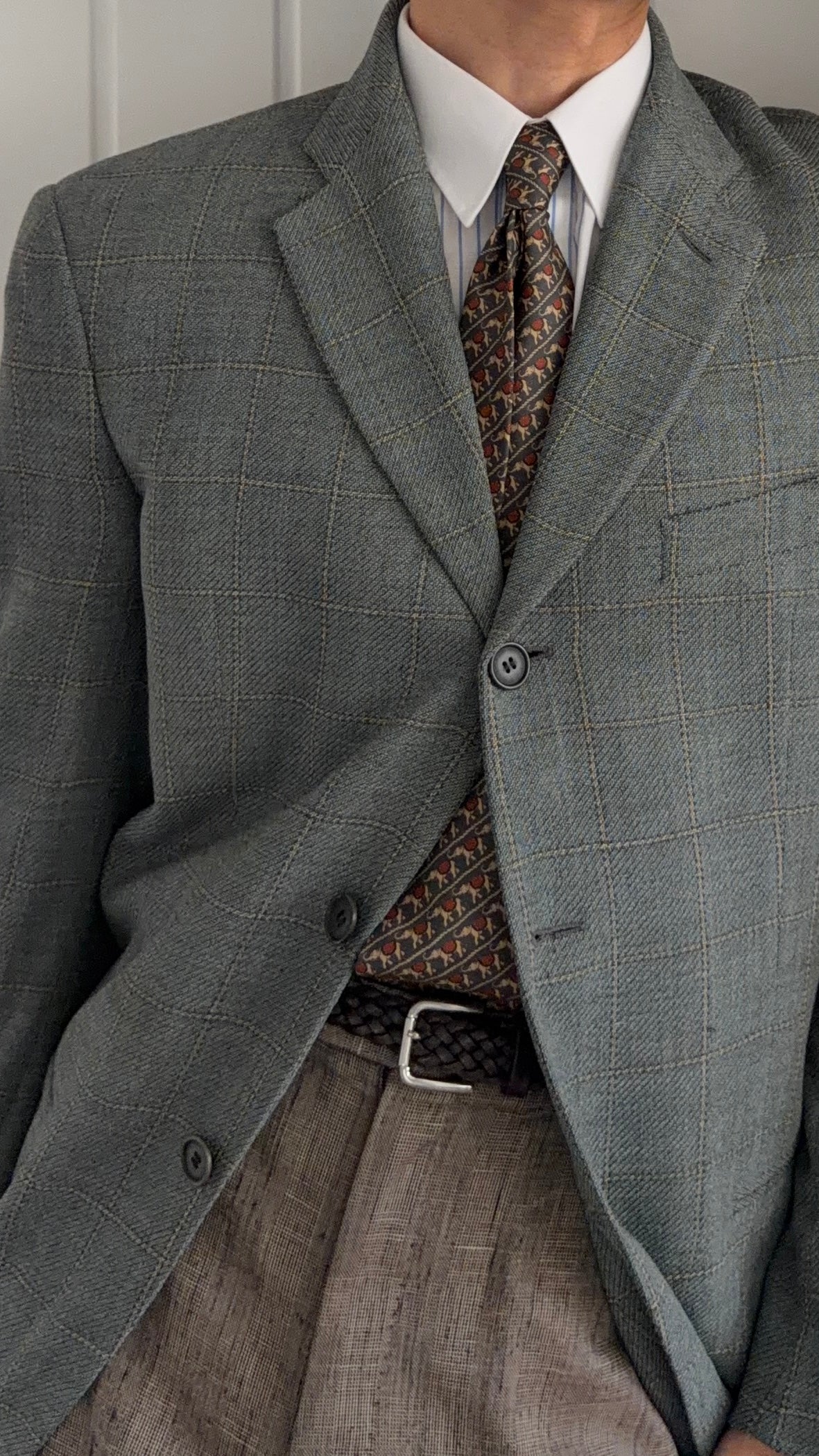 Giorgio Armani 1980s 3B Wool Textured Sport Jacket Blazer - Size M