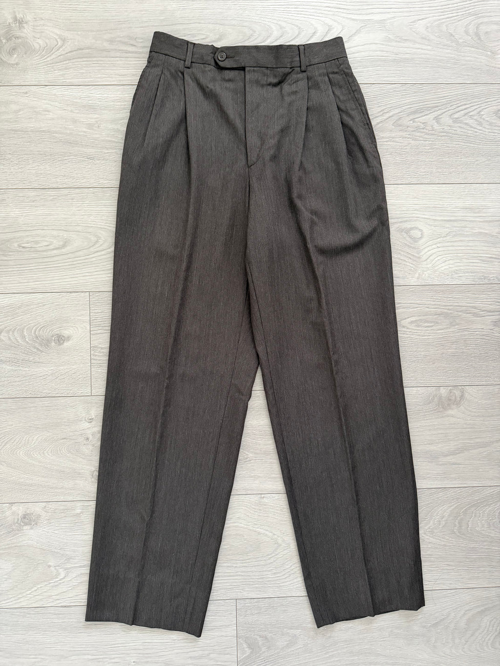 Hilton Vestimenta Armani 1990s Double Pleat Taupe Brown Pants - Size 30" Waist