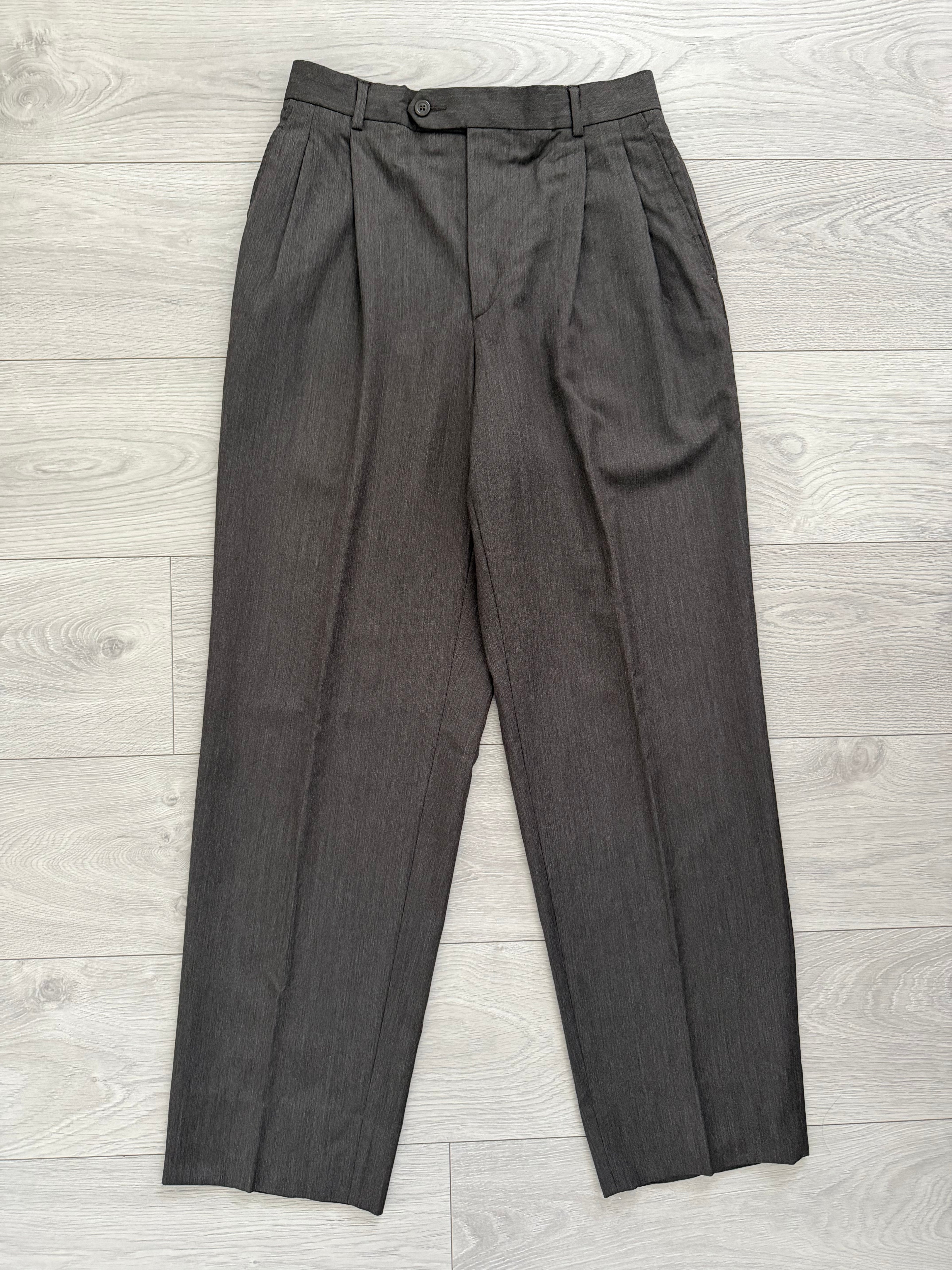 Hilton Vestimenta Armani 1990s Double Pleat Taupe Brown Pants - Size 30" Waist