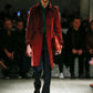Prada FW2017 Runway Burgundy Red Western Corduroy Belted Coat - Size M