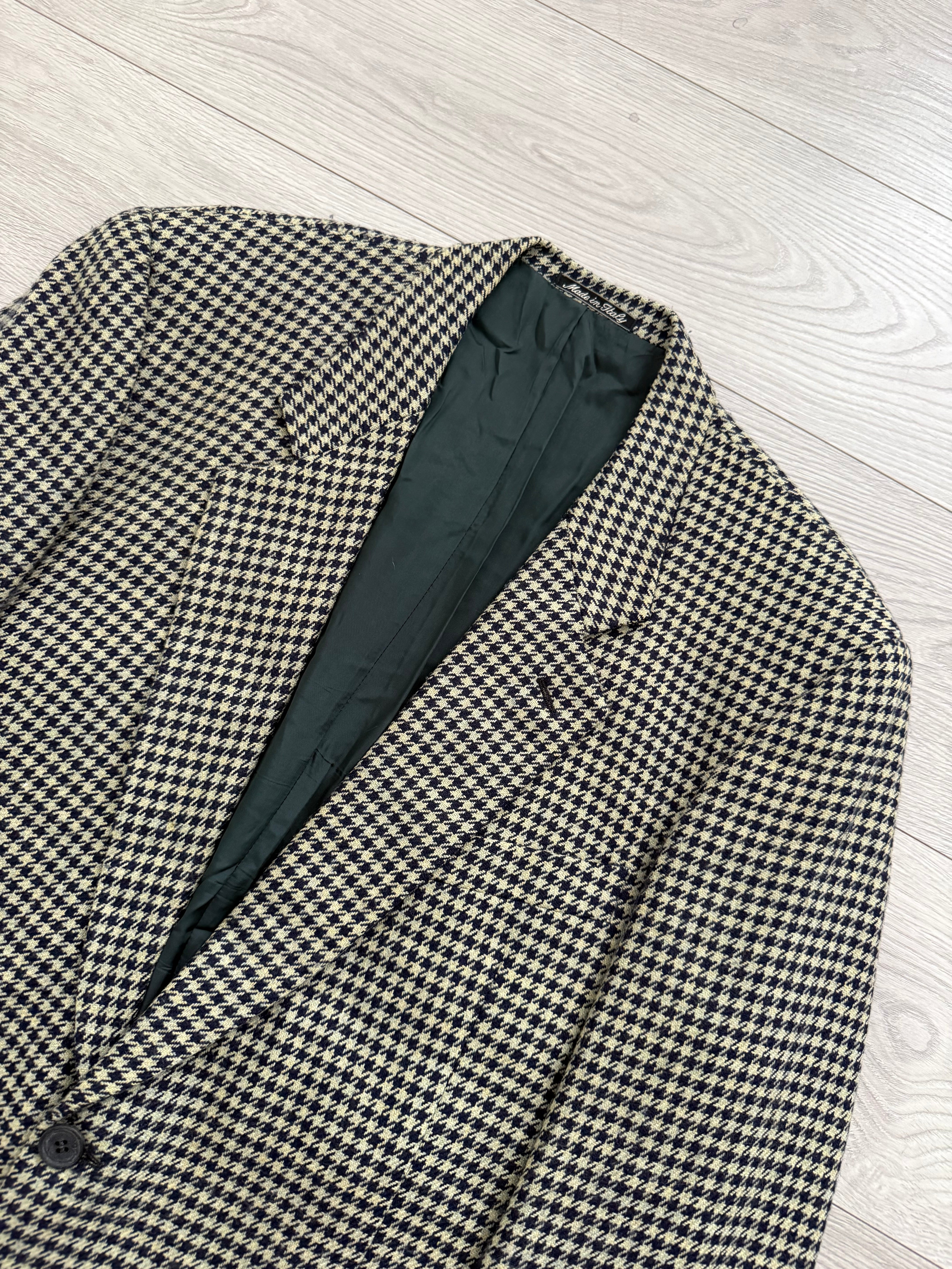 Giorgio Armani 1980s Houndstooth Textured Wool Check Sports Jacket