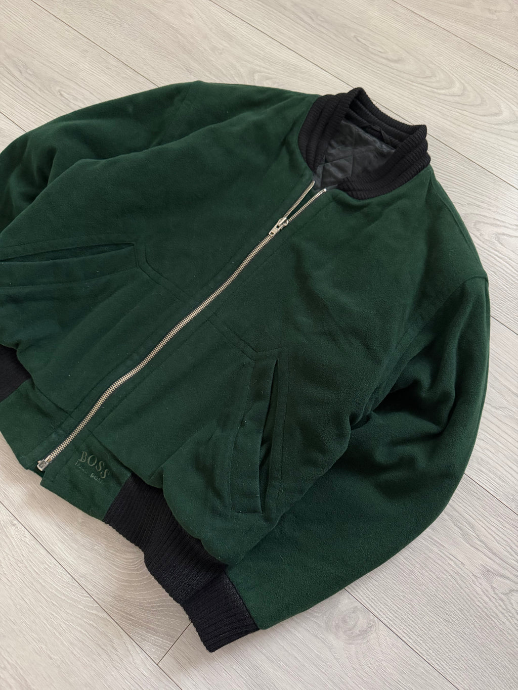 Hugo Boss 1980s Wool Cashmere Bomber Jacket - Size M