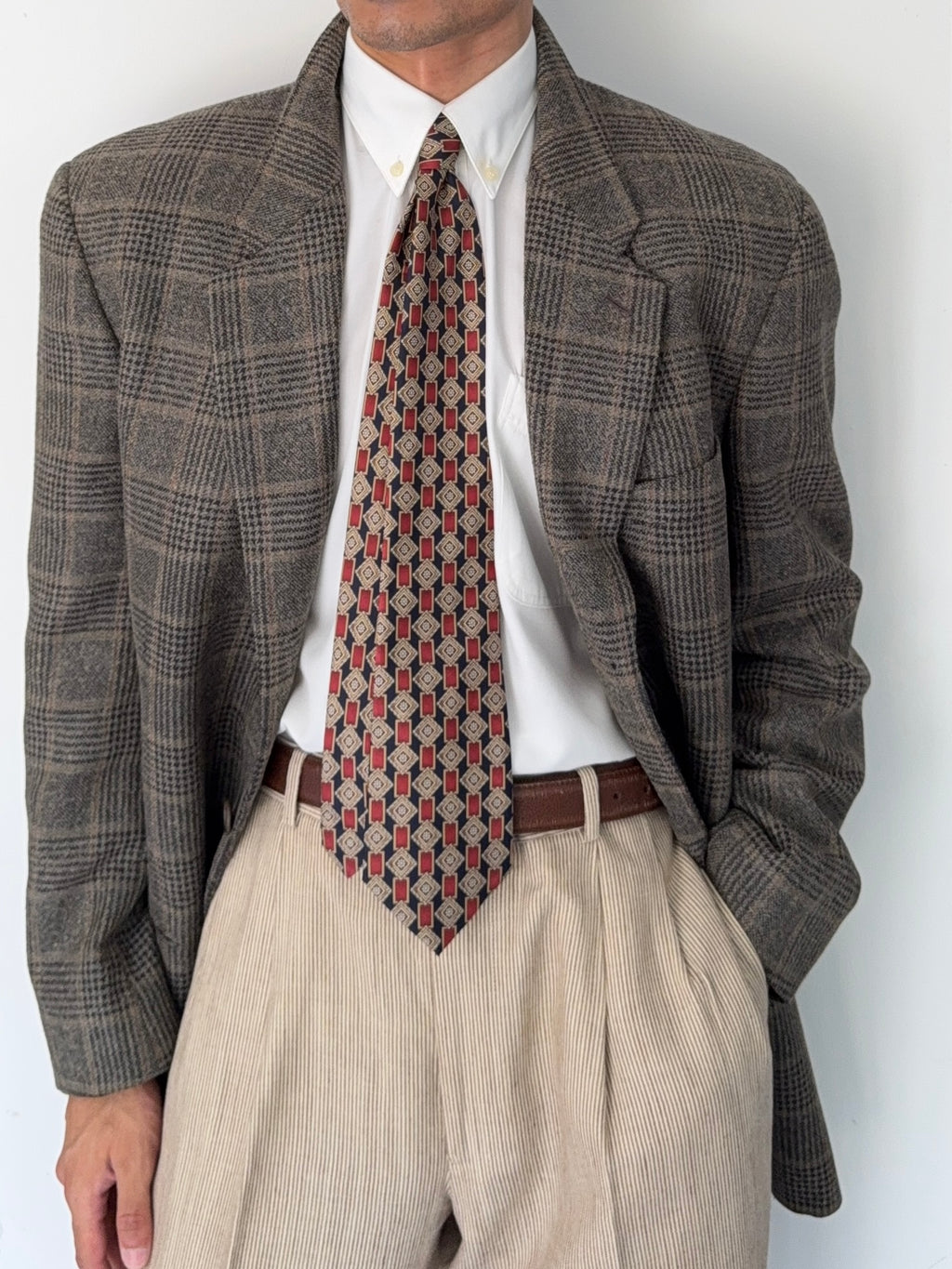 Giorgio Armani 1980s Rolled 3B Textured Wool Sport Jacket Blazer - Size XL