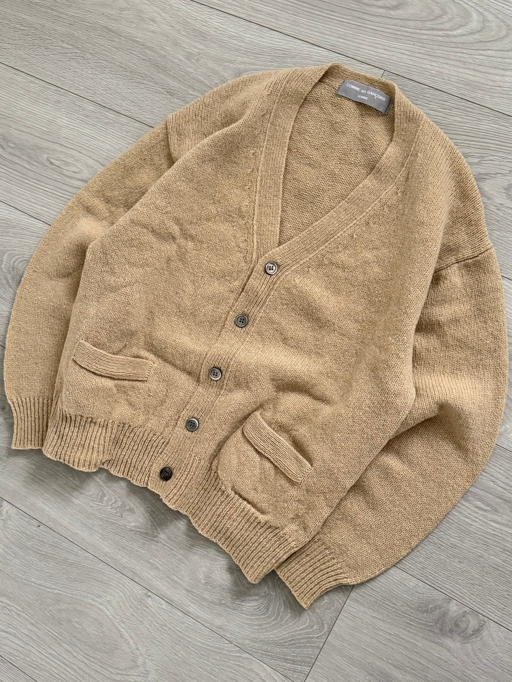 Comme Des Garcons Homme FW2001 Wool Knit Cardigan - Size M