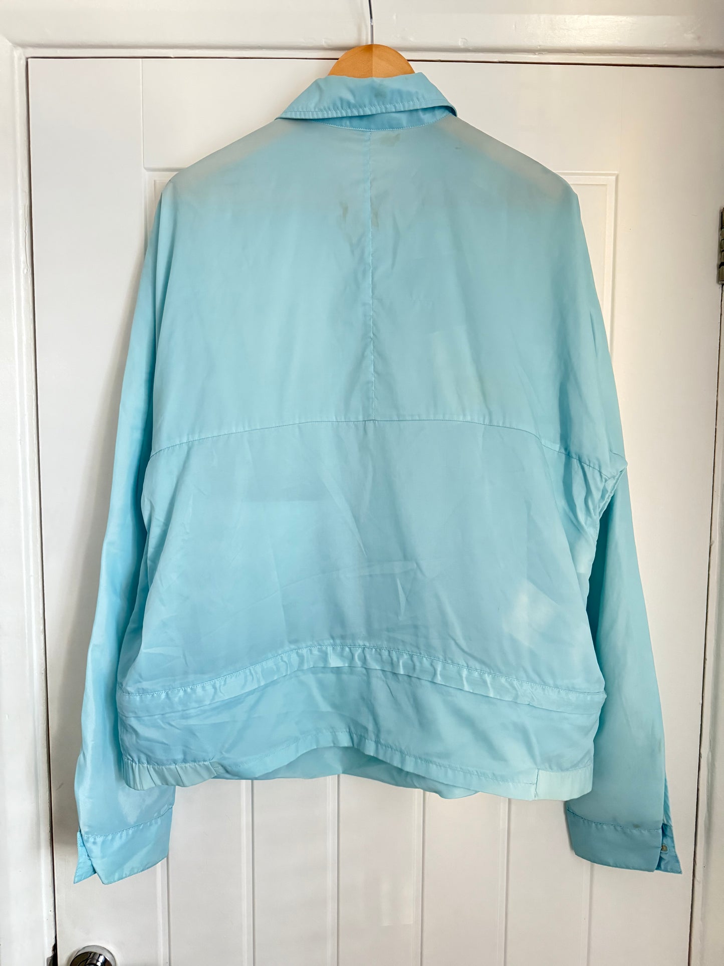 Helmut Lang SS1998 Silk Nylon Blue Cummerbund Packable Jacket - Size L