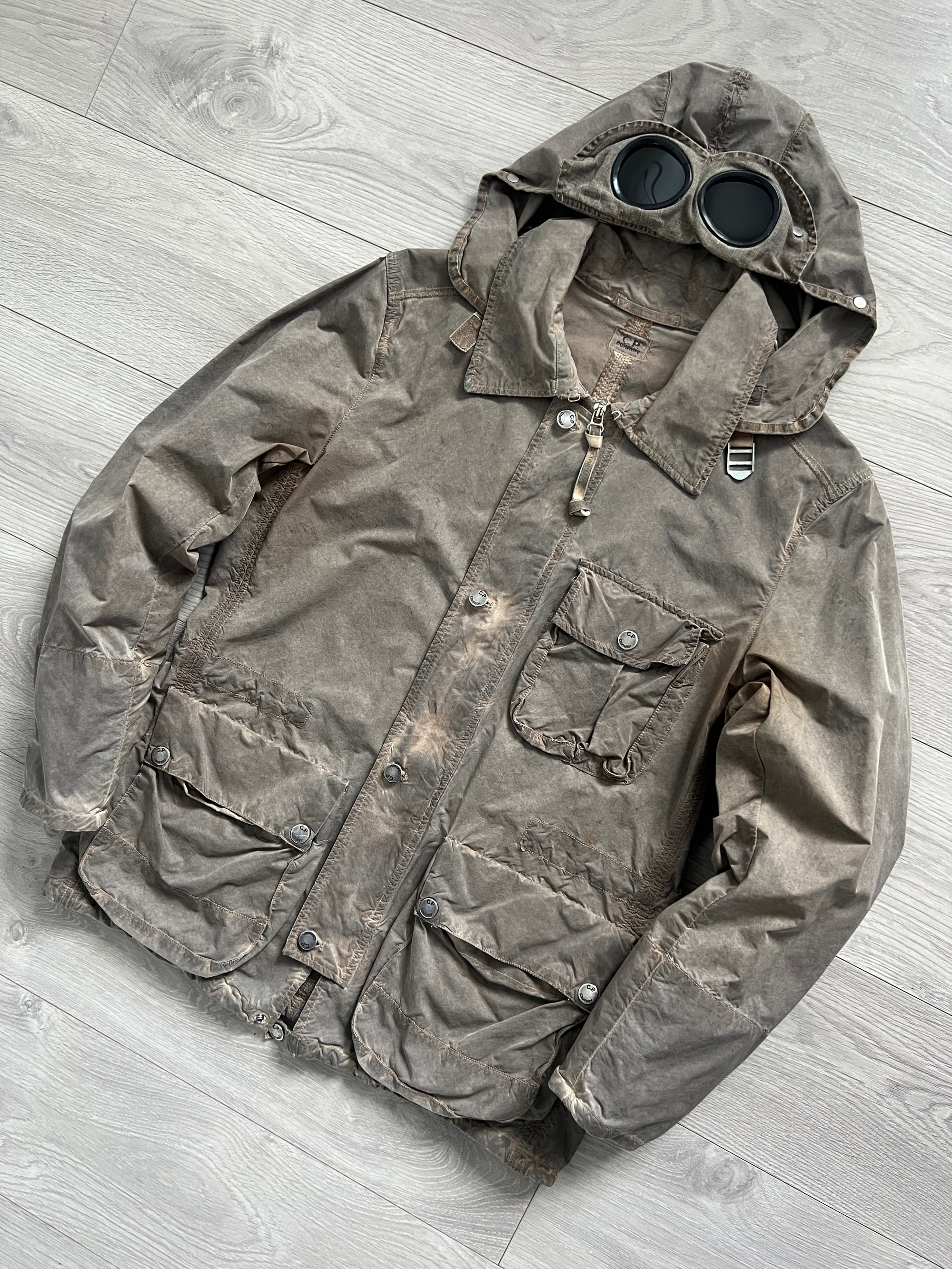C.P. Company SS2006 Tinto Terra Mille Miglia Garment Dyed Cargo Goggle Jacket - Size M
