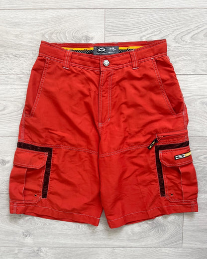 Oakley 2000s Technical Cargo Pocket Rust Orange Shorts - Size 30