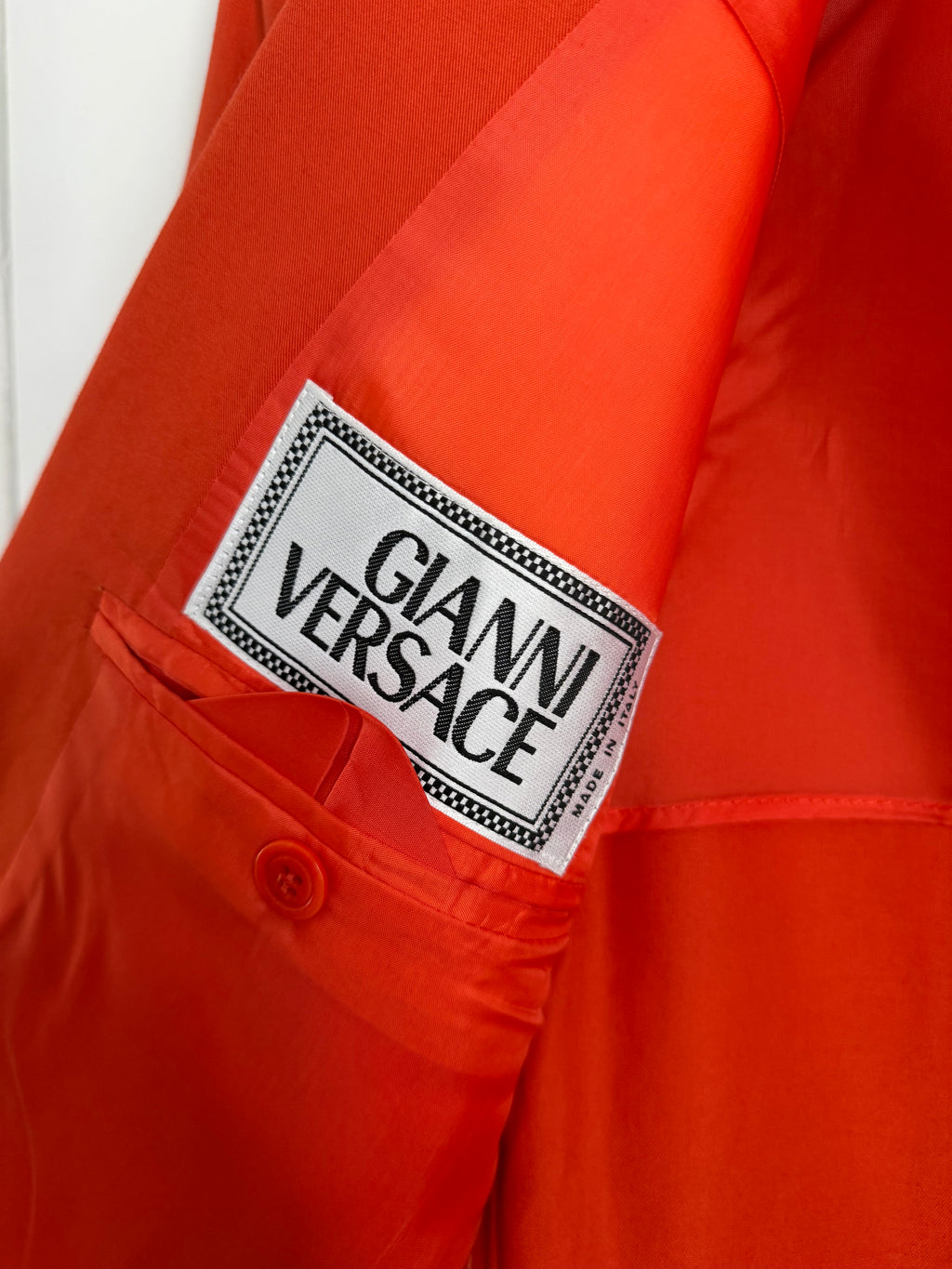 Versace 1980s 1B Orange Cotton Sport Jacket Blazer - Size L