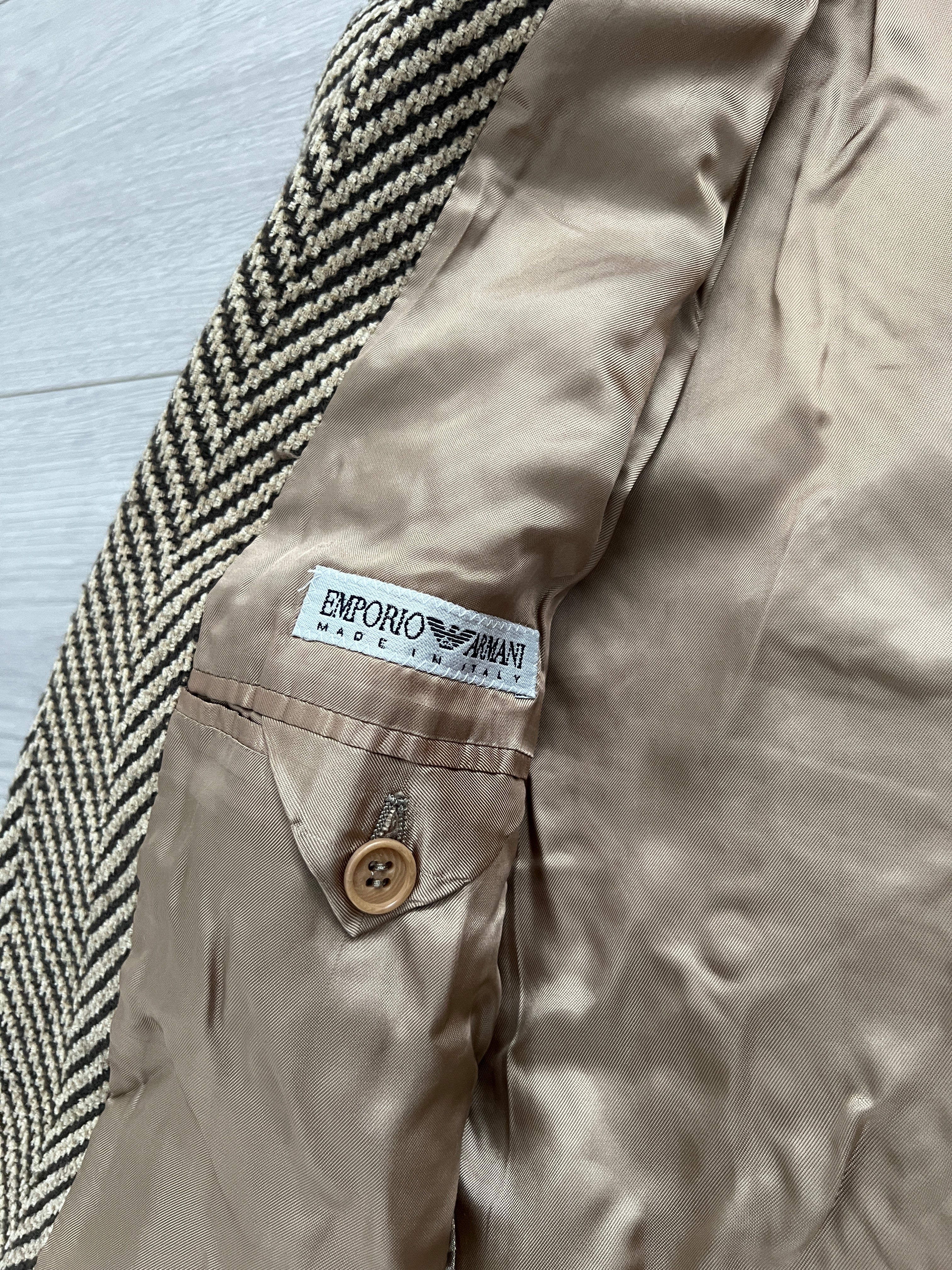 Emporio Armani 1990s Wool Herringbone Sports Jacket - Size S