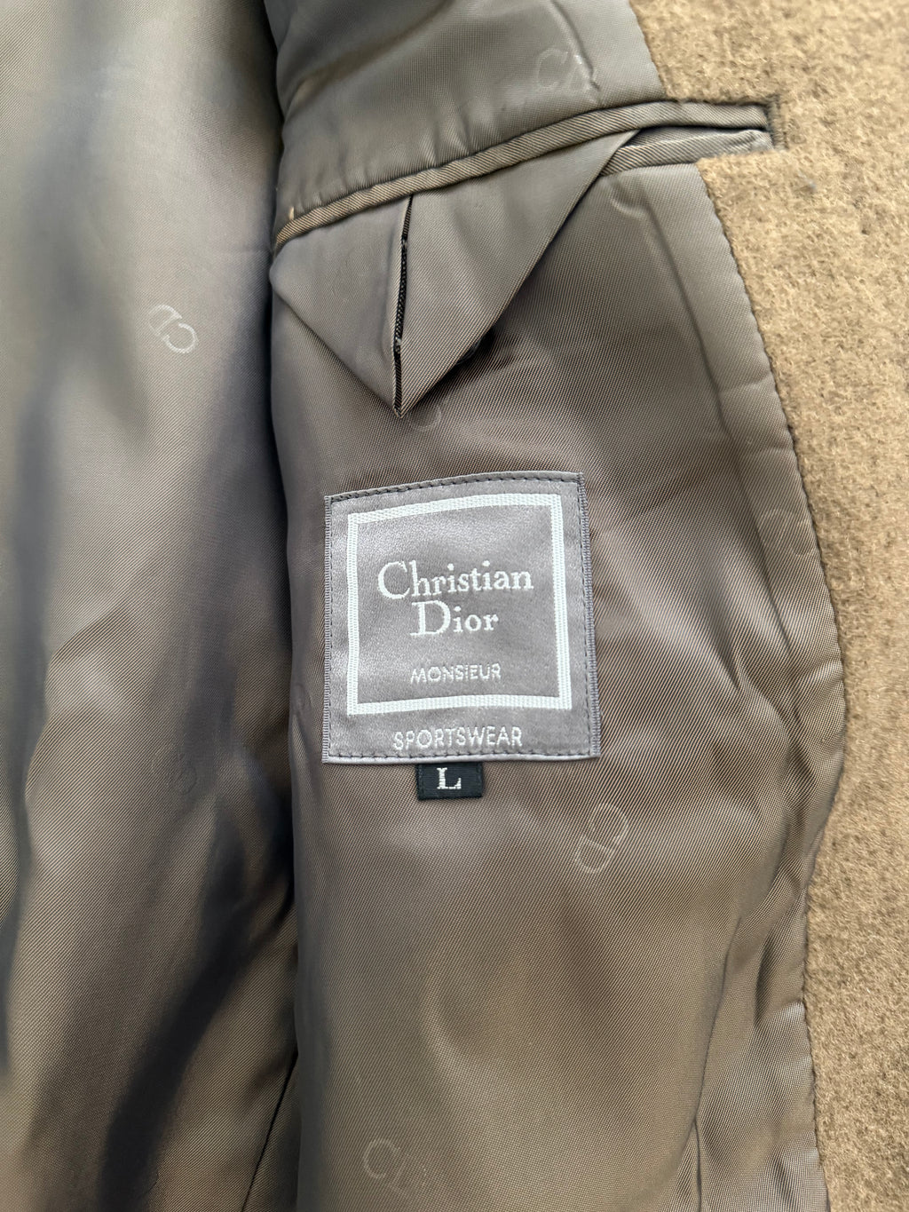 Christian Dior 1980s 2B Wool Cashmere Brown Sport Jacket Blazer - Size L