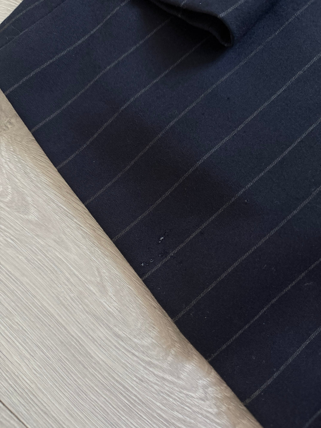 Hugo Boss 1980s 'Al Capone' Peak Lapel Double Breasted Pleated Striped Navy Suit - Size XXL Jacket / 36" Waist