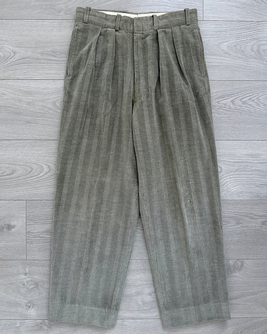 Emporio Armani 1990s Triple Pleat Corduroy Pants - Size 30