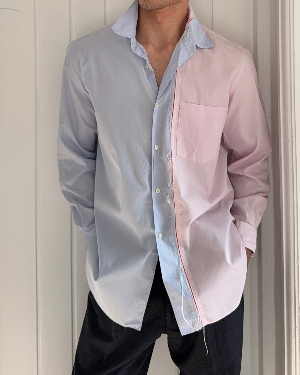 Comme Des Garcons Homme SS00' Reconstructed Split Artisan Shirt - Size M