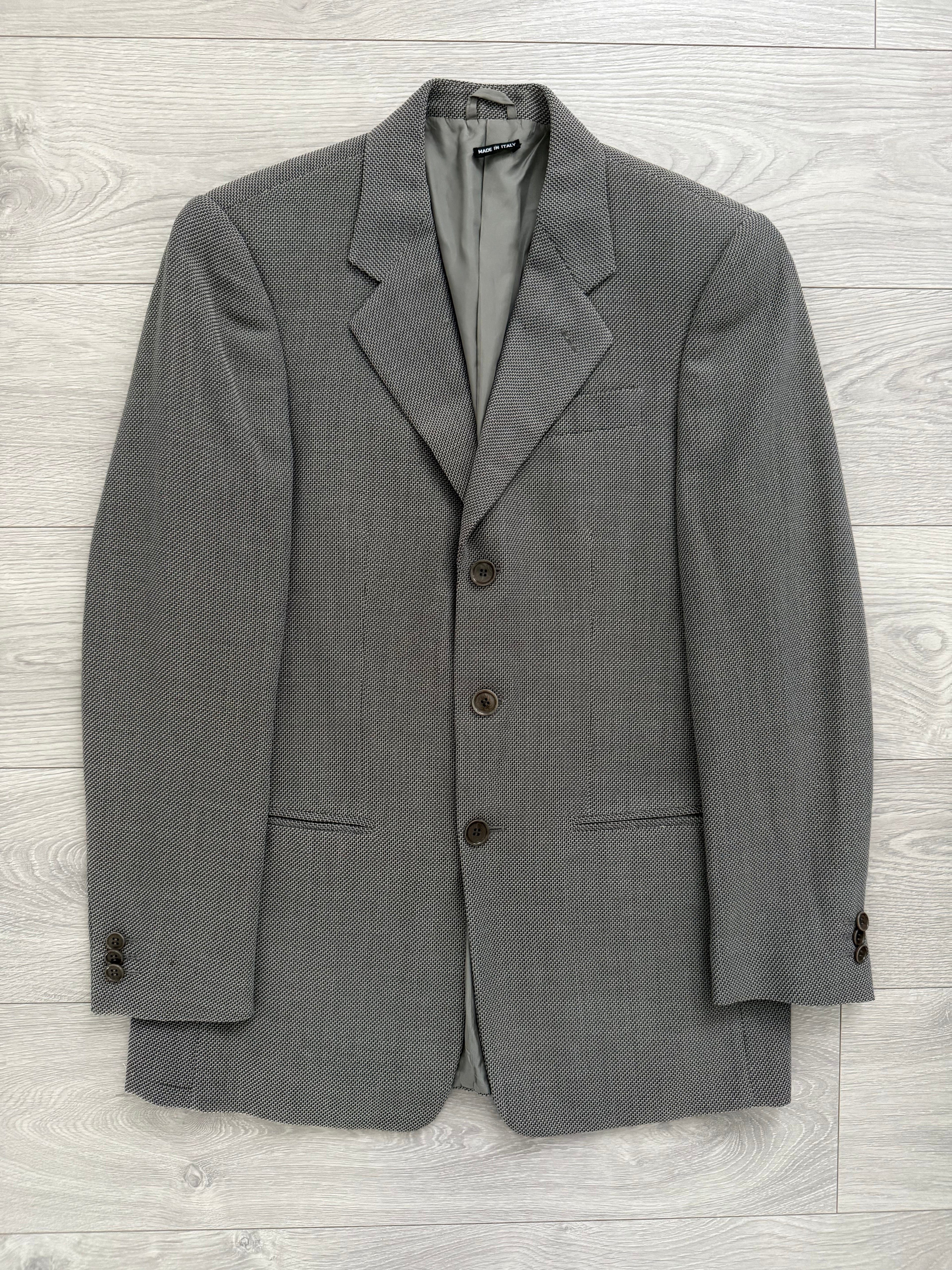 Giorgio Armani Black Label 1990s Textured Wool Sports Blazer Jacket - Size S