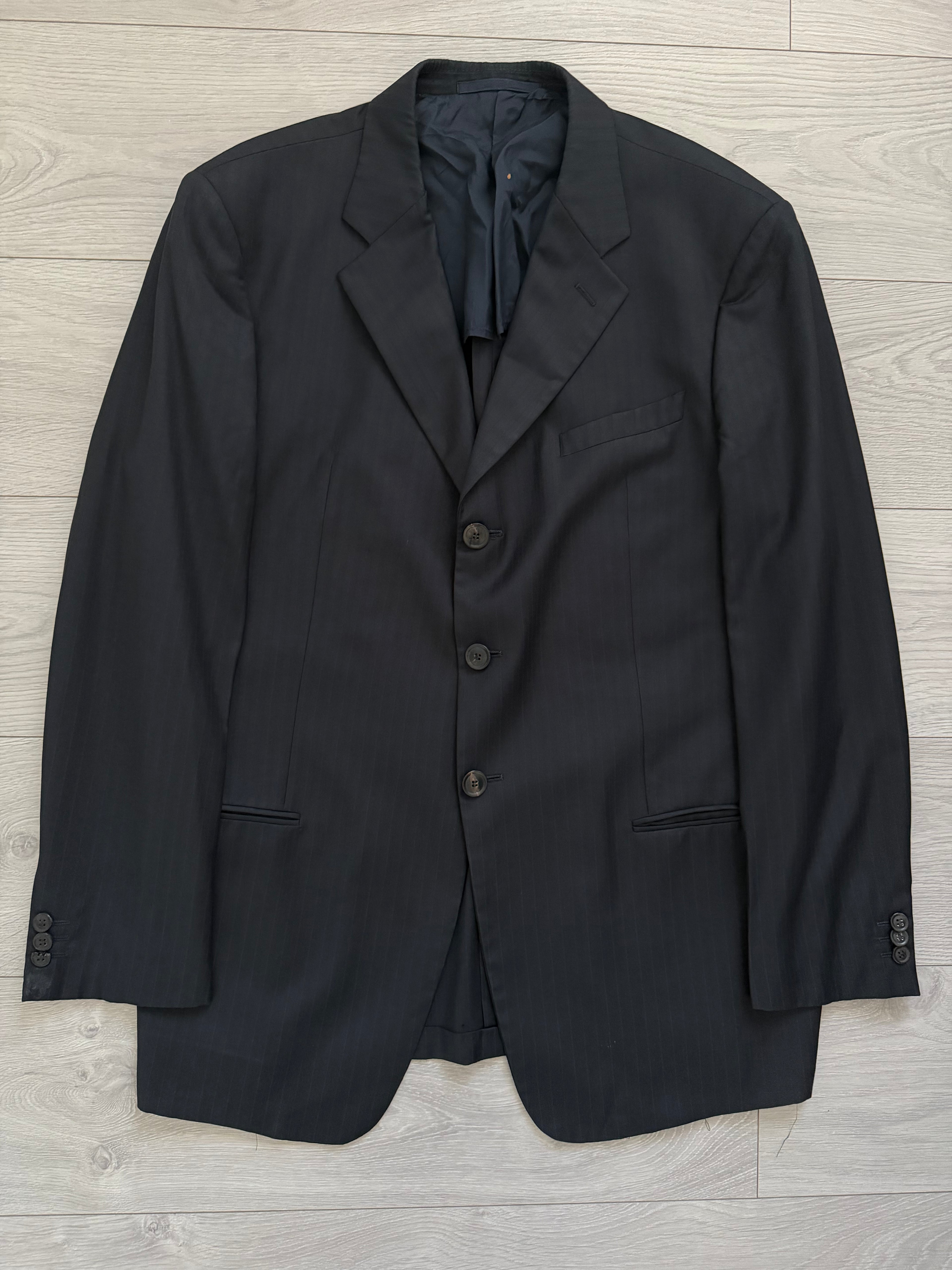 Armani 1990s 3B Pleated Wool Suit Navy - Size XL Jacket / 34" Waist