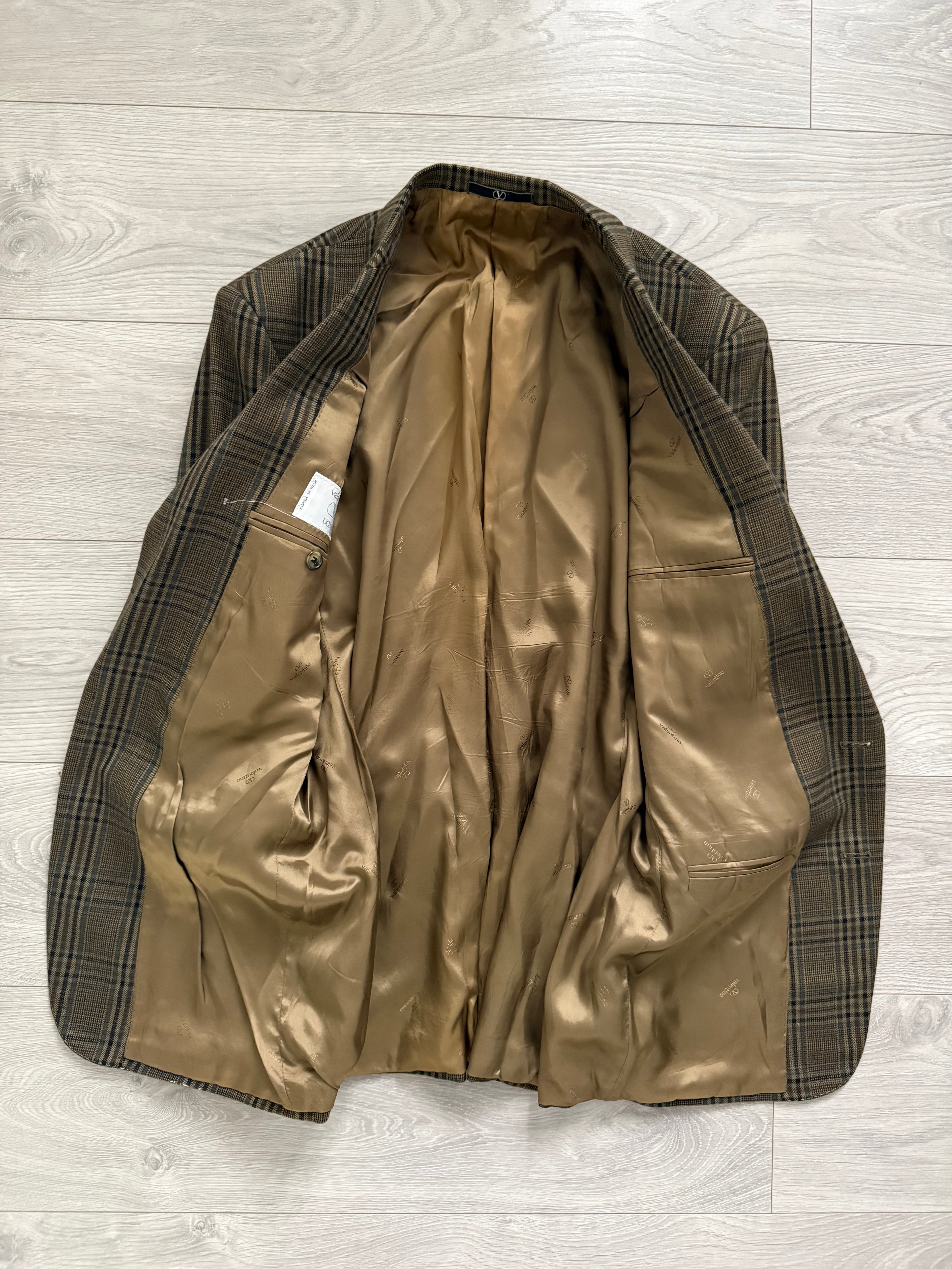 Valentino 1980s Wool Check Sports Blazer Jacket - Size L