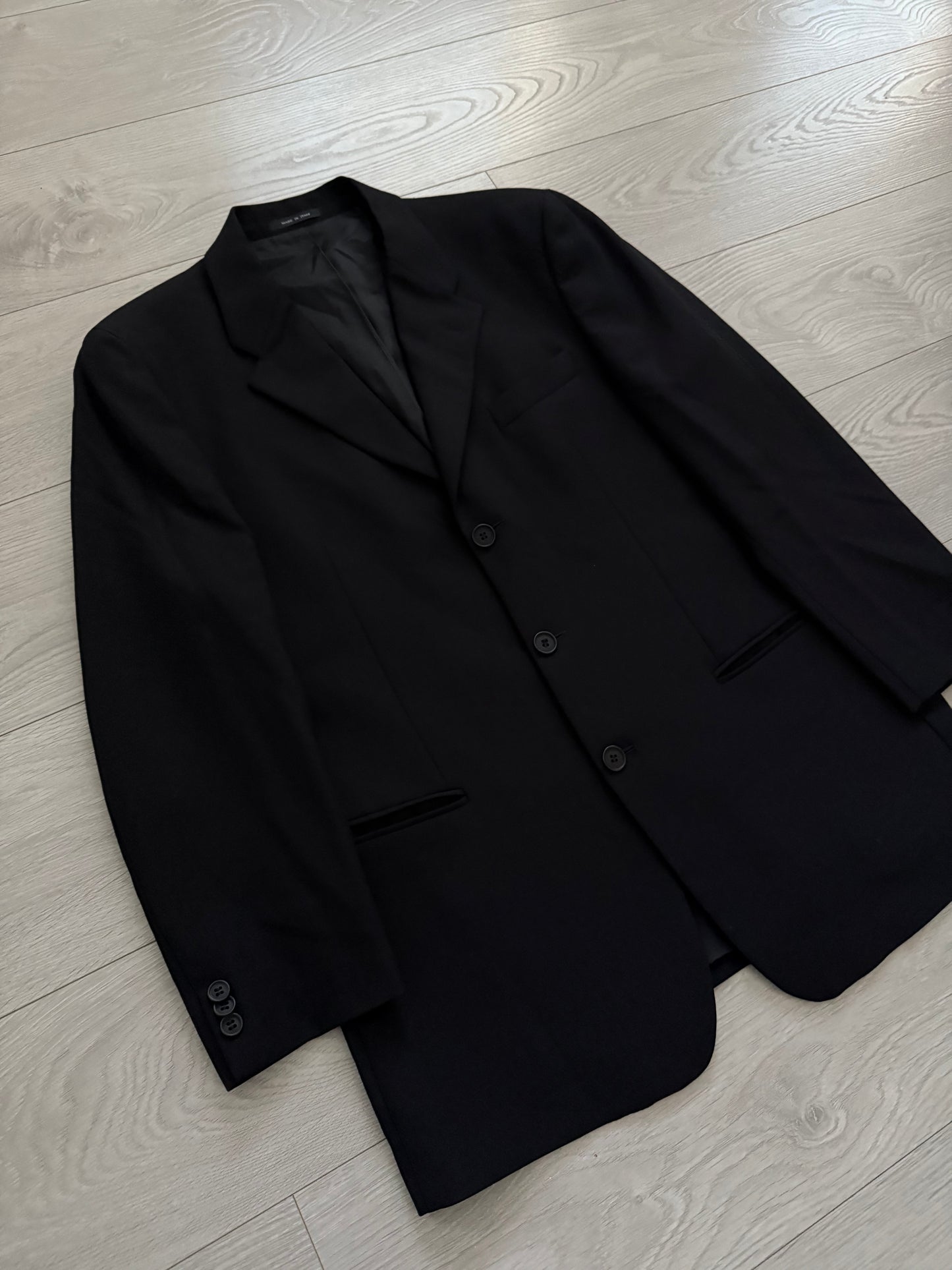 Emporio Armani 2001 3B Black Wool Suit - L Jacket / 34" Waist