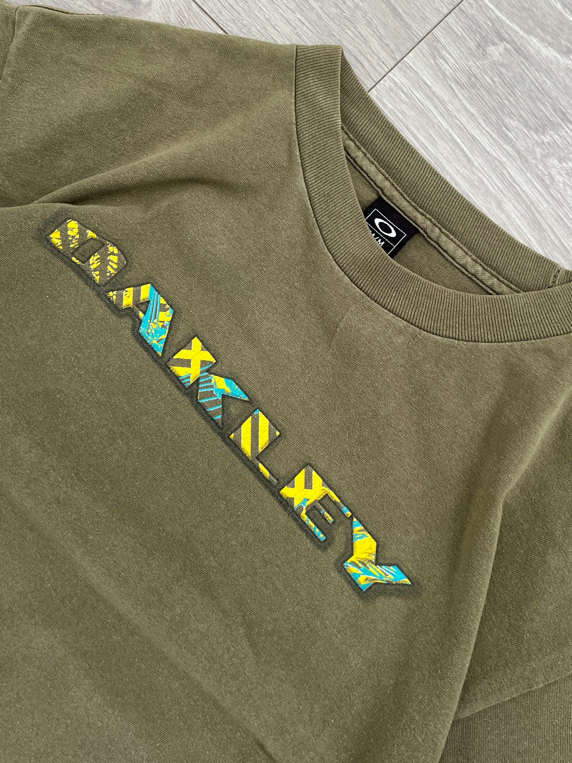 Oakley 2007 Floral Icon Logo Graphic Print T-Shirt - Size M