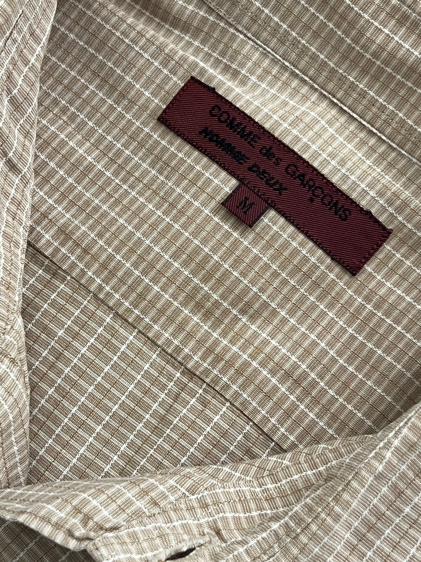 Comme Des Garcons Homme Deux 1997 Textured Check Shirt - Size M