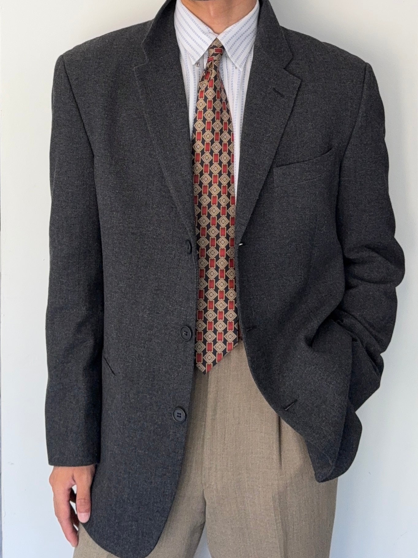 Emporio Armani 1990s 3B Grey Sports Jacket Blazer - Size XL