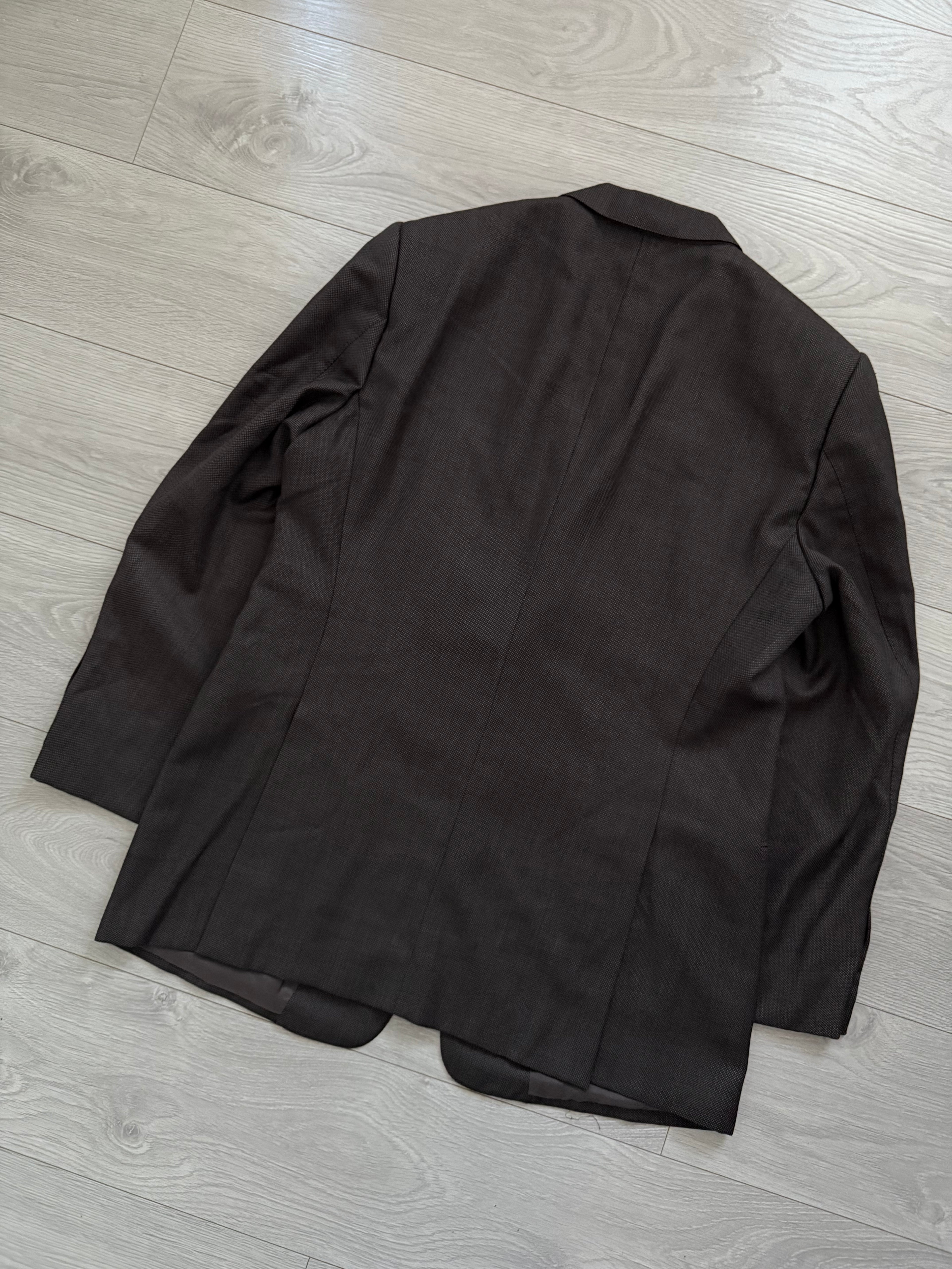 Armani 1990s Textured Wool 3B Blazer Jacket - Size XL