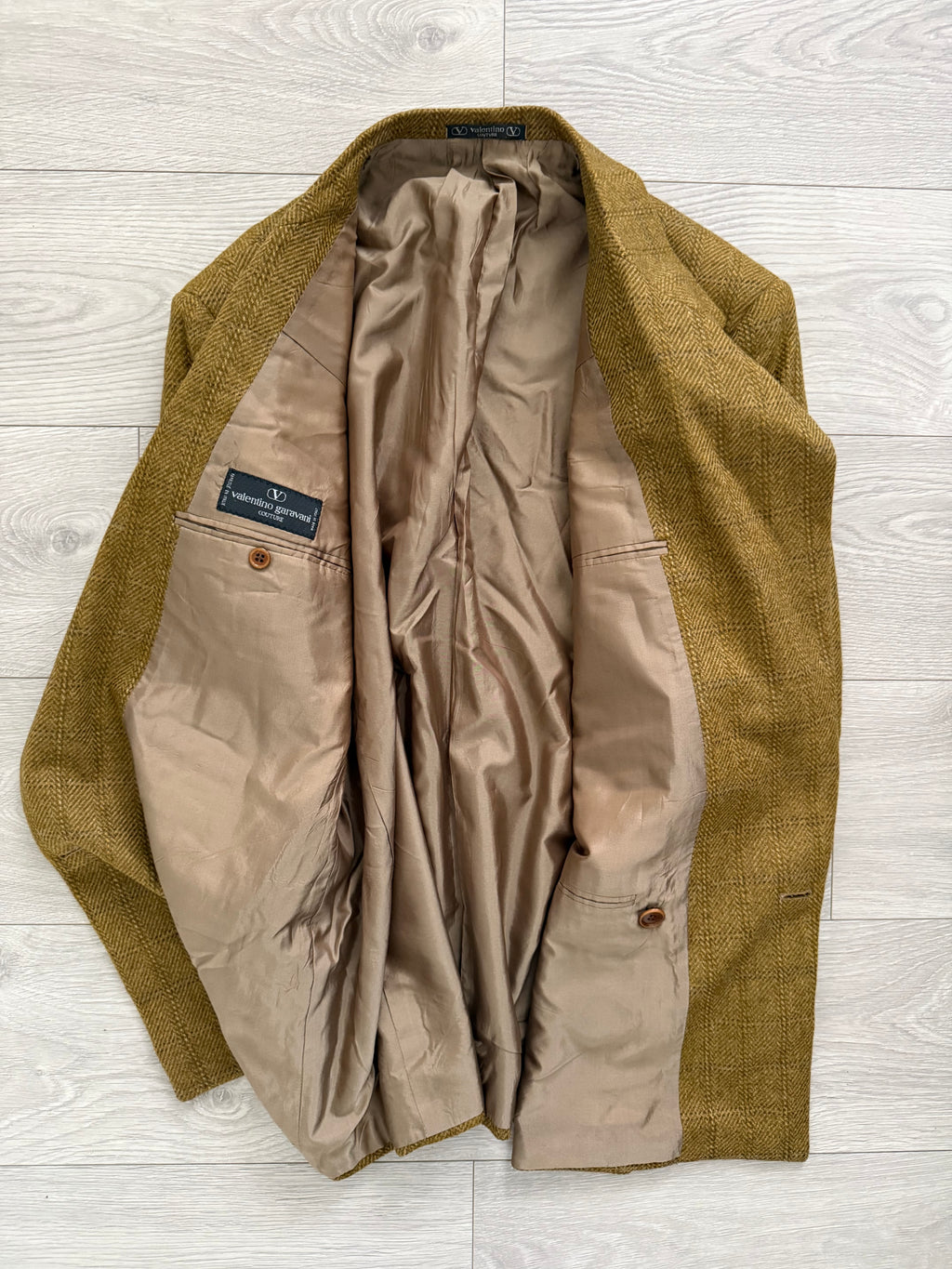 Valentino 1980s Peaked Lapel Double Breasted Wool Jacket  - Size M