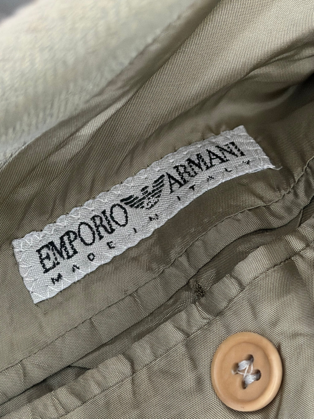 Emporio Armani 1996 Peaked Lapel Double Breasted Draped Wool Cotton Sport Jacket Blazer - Size M