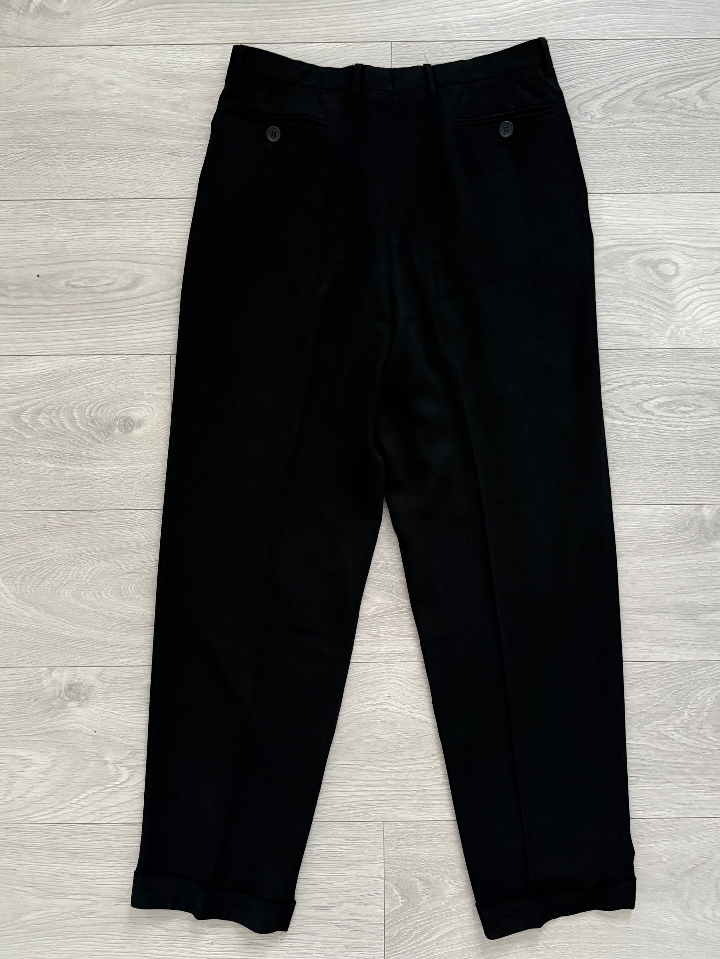 Giorgio Armani 1990s Black Wool Suit - M Jacket / 32" Waist